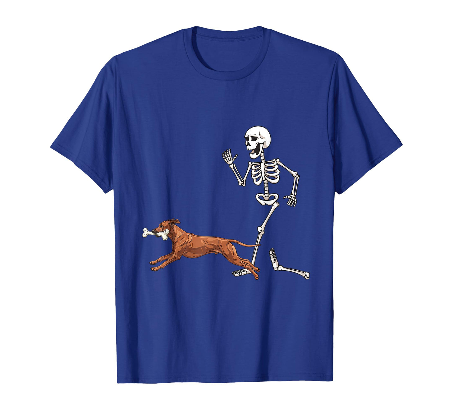 Funny Halloween Rhodesian Ridgeback and Skeleton T-Shirt