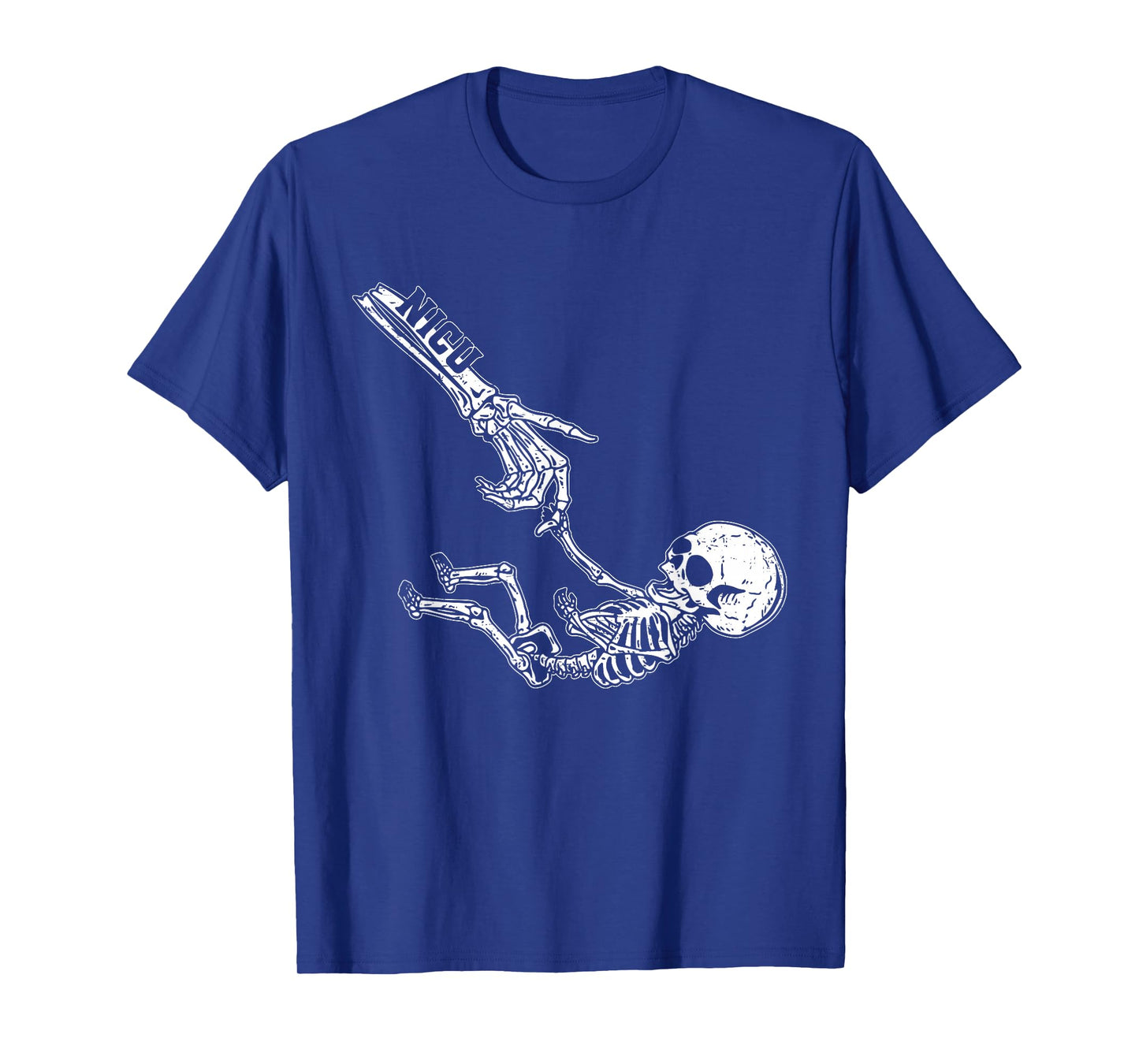 Retro NICU Skeletons Holding Hands Funny Halloween Nurse T-Shirt