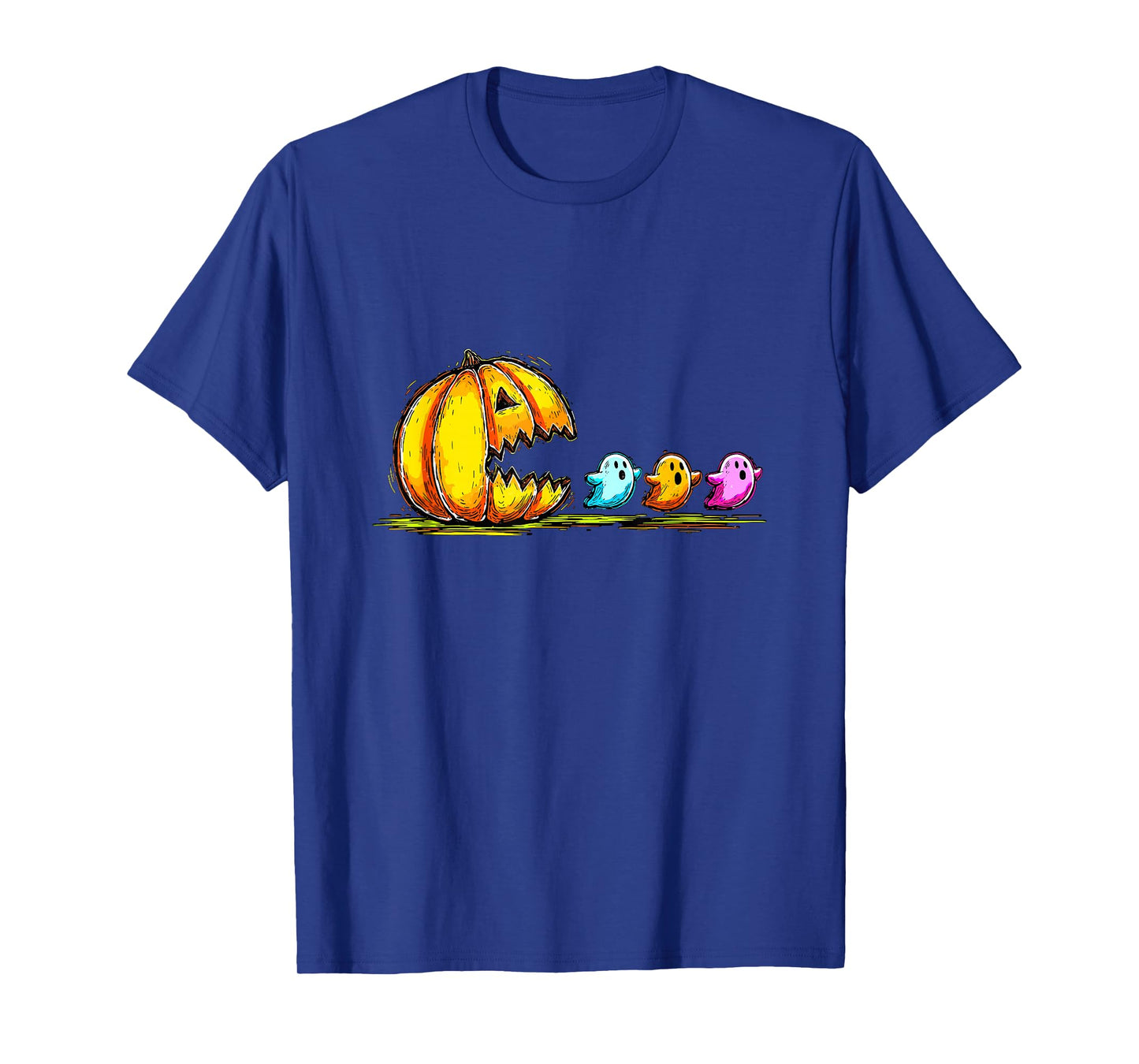 Pumpkin Chasing Ghost Halloween Pumpkin Boo Spooky Season T-Shirt