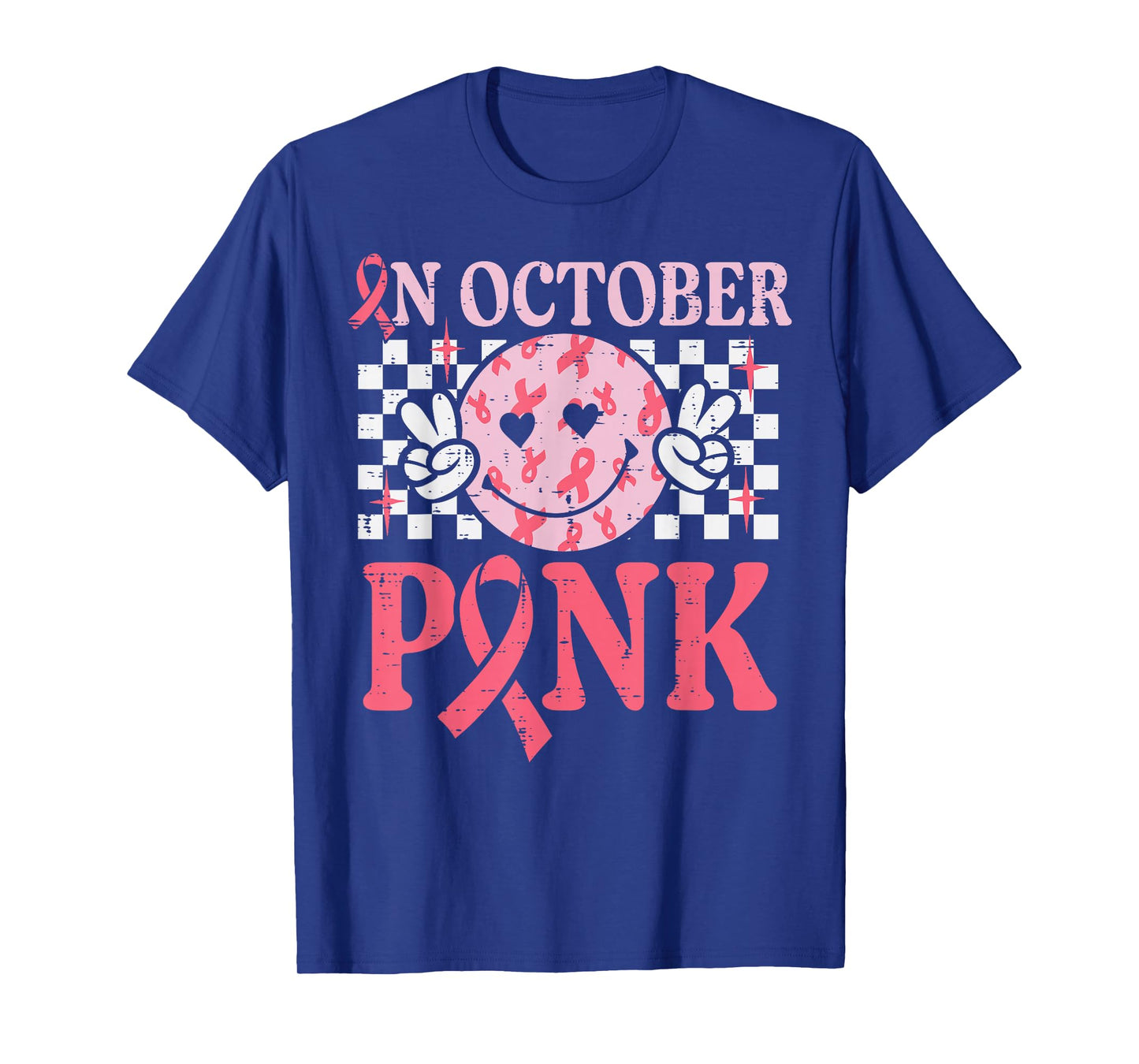 Breast Cancer Smile October Wear Pink Aware Women Men Kids T-Shirt