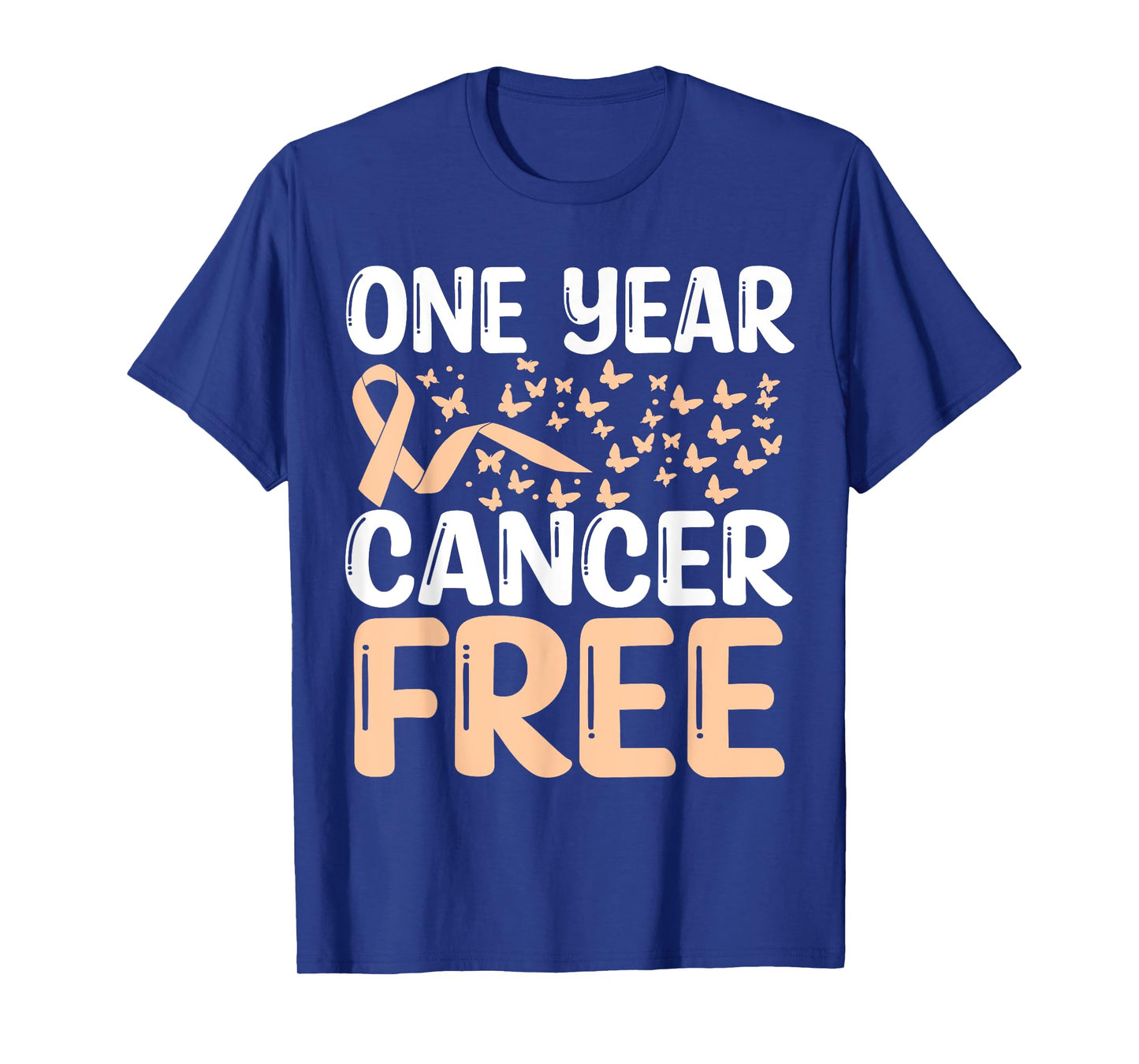 1 Year Uterine Cancer Free Uterine Cancer Survivor Awareness T-Shirt