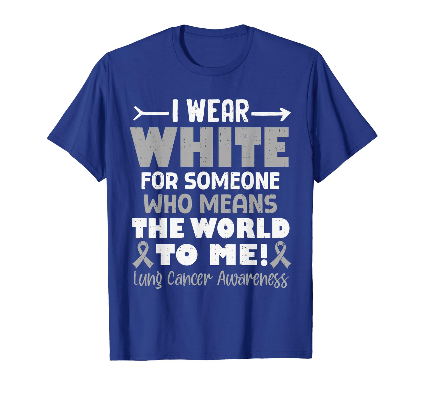 Support Lung Cancer Awareness White Ribbon Men Women Kids T-Shirt