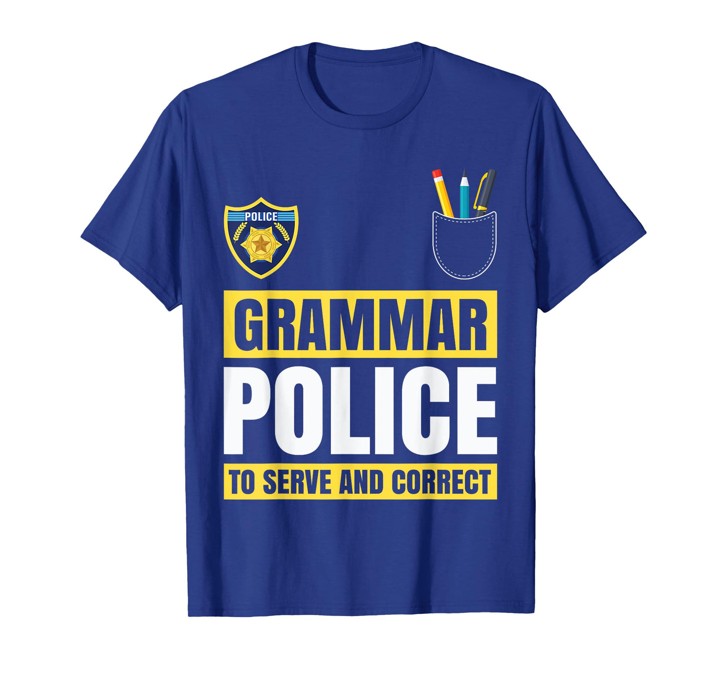Grammar Police Funny Costume Idea Gift Teachers Students T-Shirt for Men Women Kids