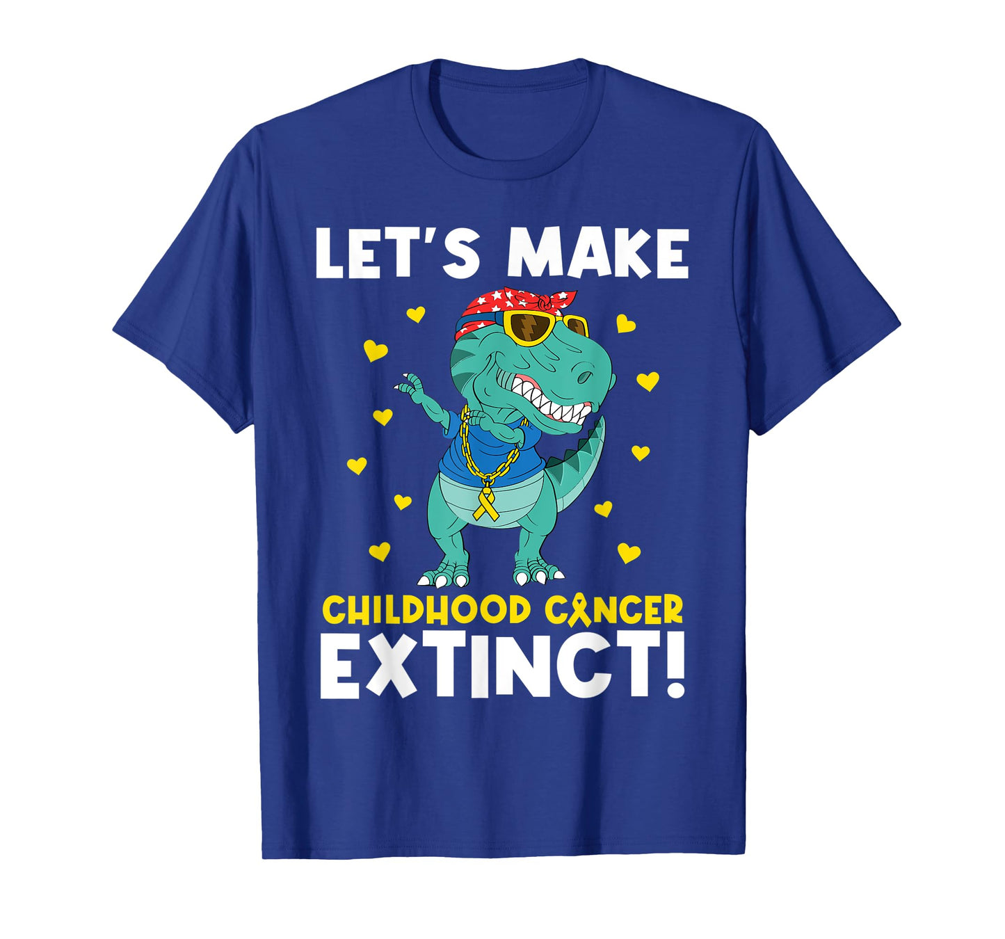 Cute Childhood Cancer Awareness Make Cancer Extinct Dinosaur T-Shirt