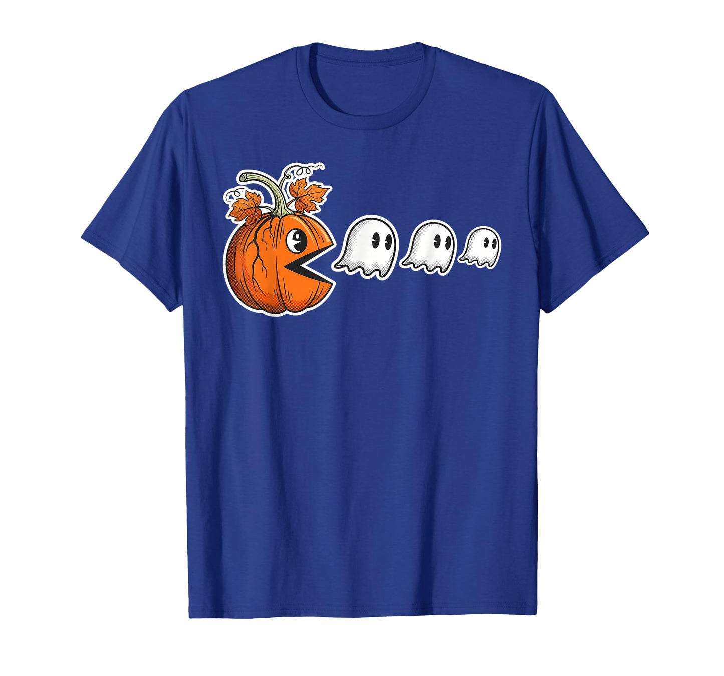 Halloween Gamer Pumpkin Eating Ghost Costume Men Boys Kids T-Shirt