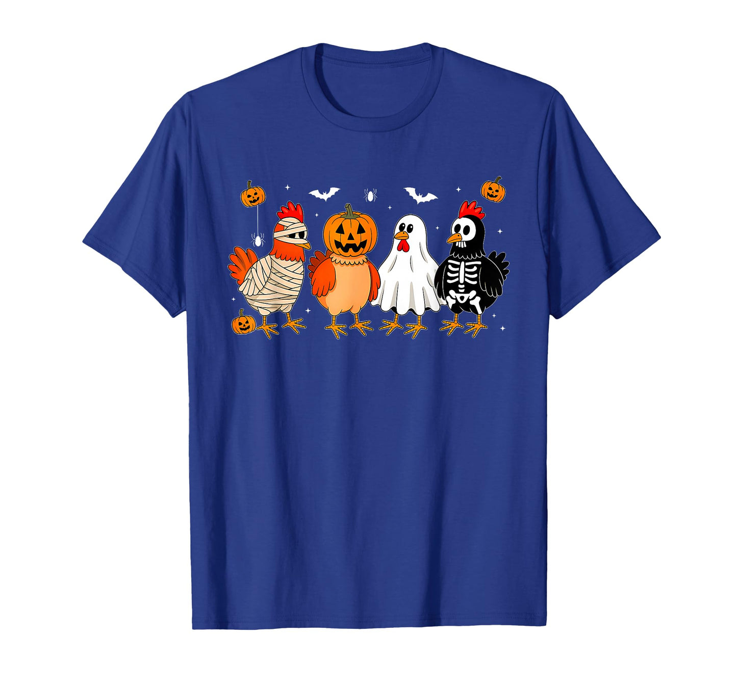 Funny Chicken Skeleton Ghost Pumpkin Halloween Chicken Lover T-Shirt