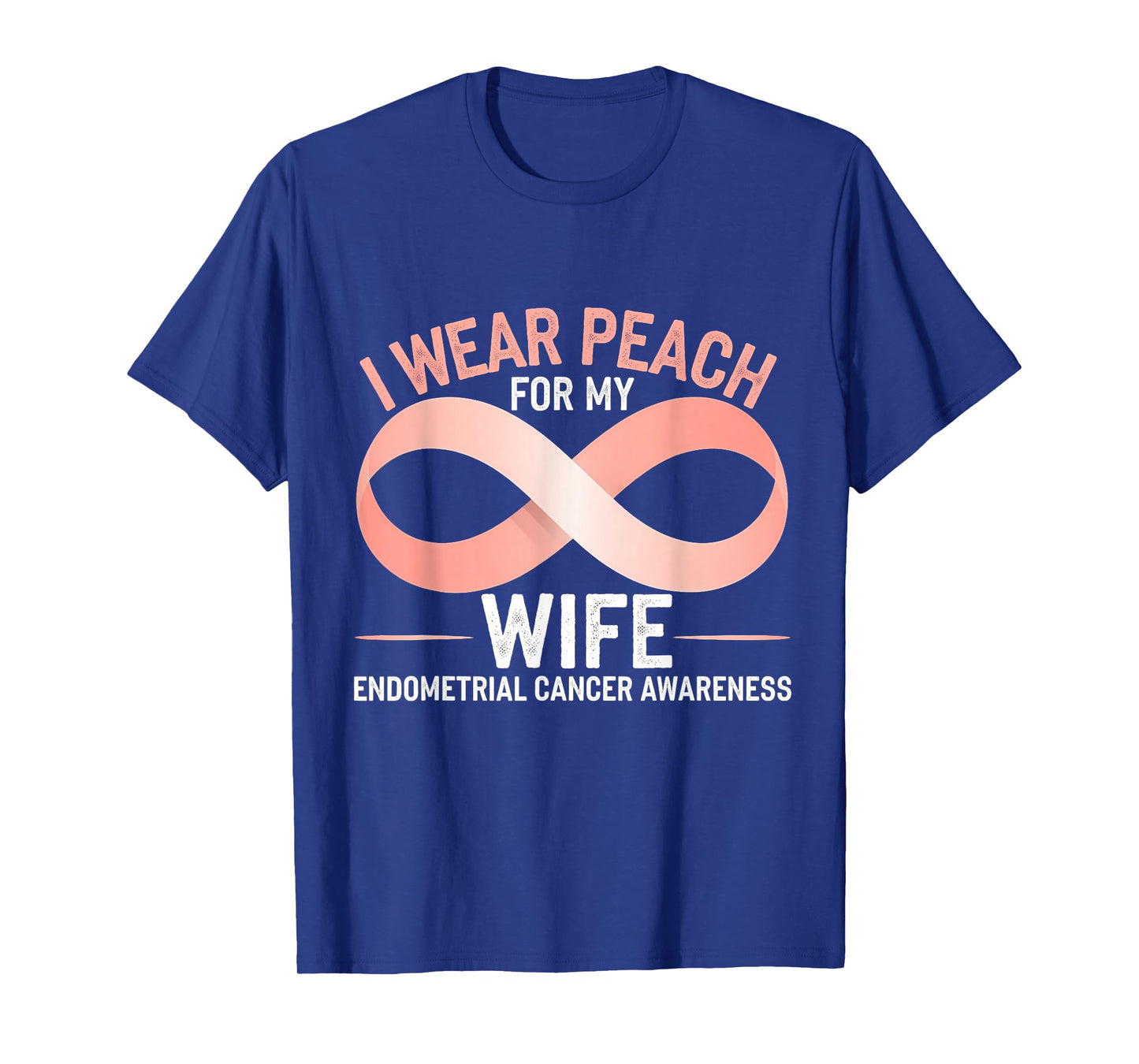Endometrial Cancer Awareness Peach Ribbon T-Shirt