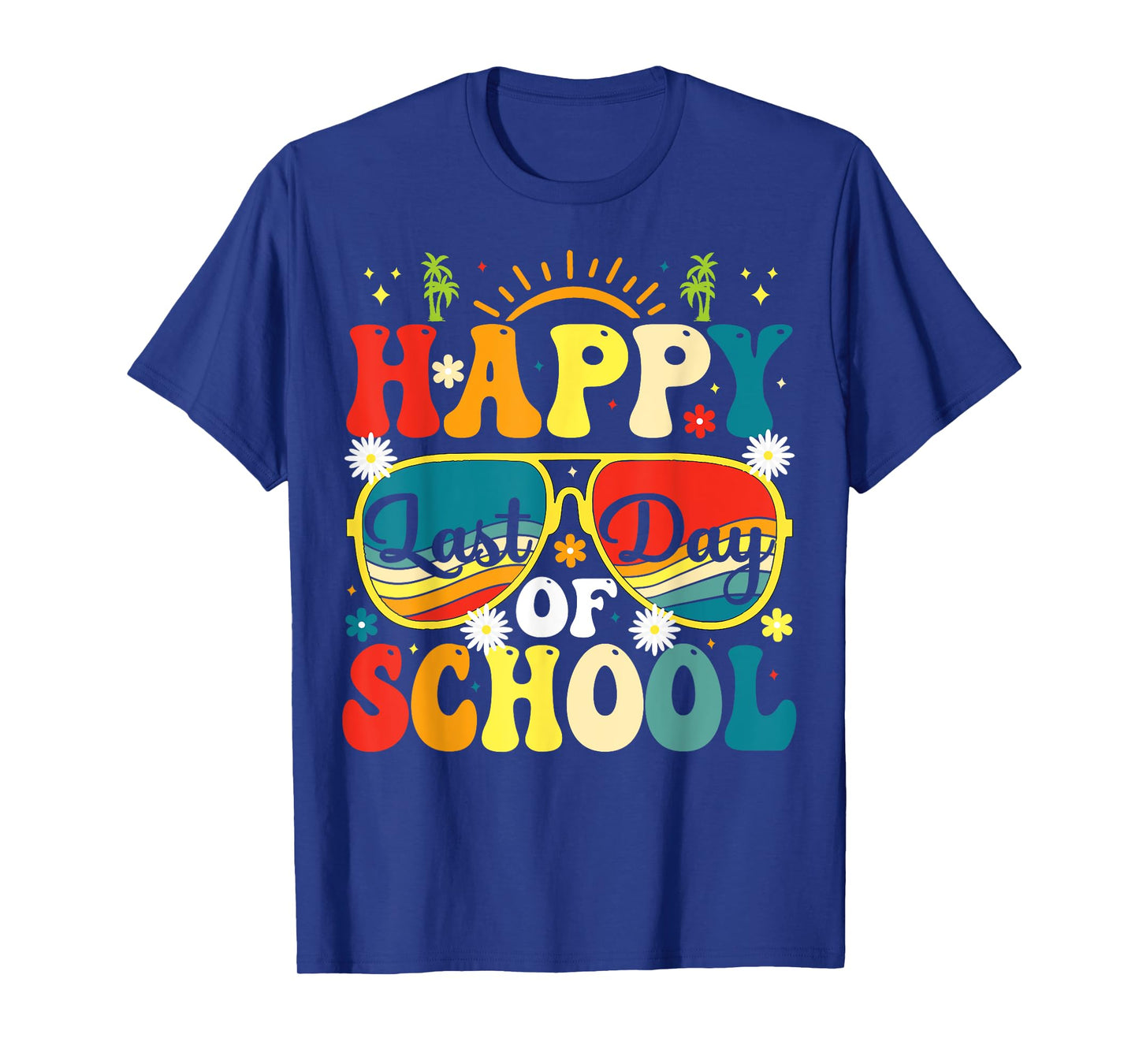 Happy Last Day Of School Teacher Students Retro School T-Shirt