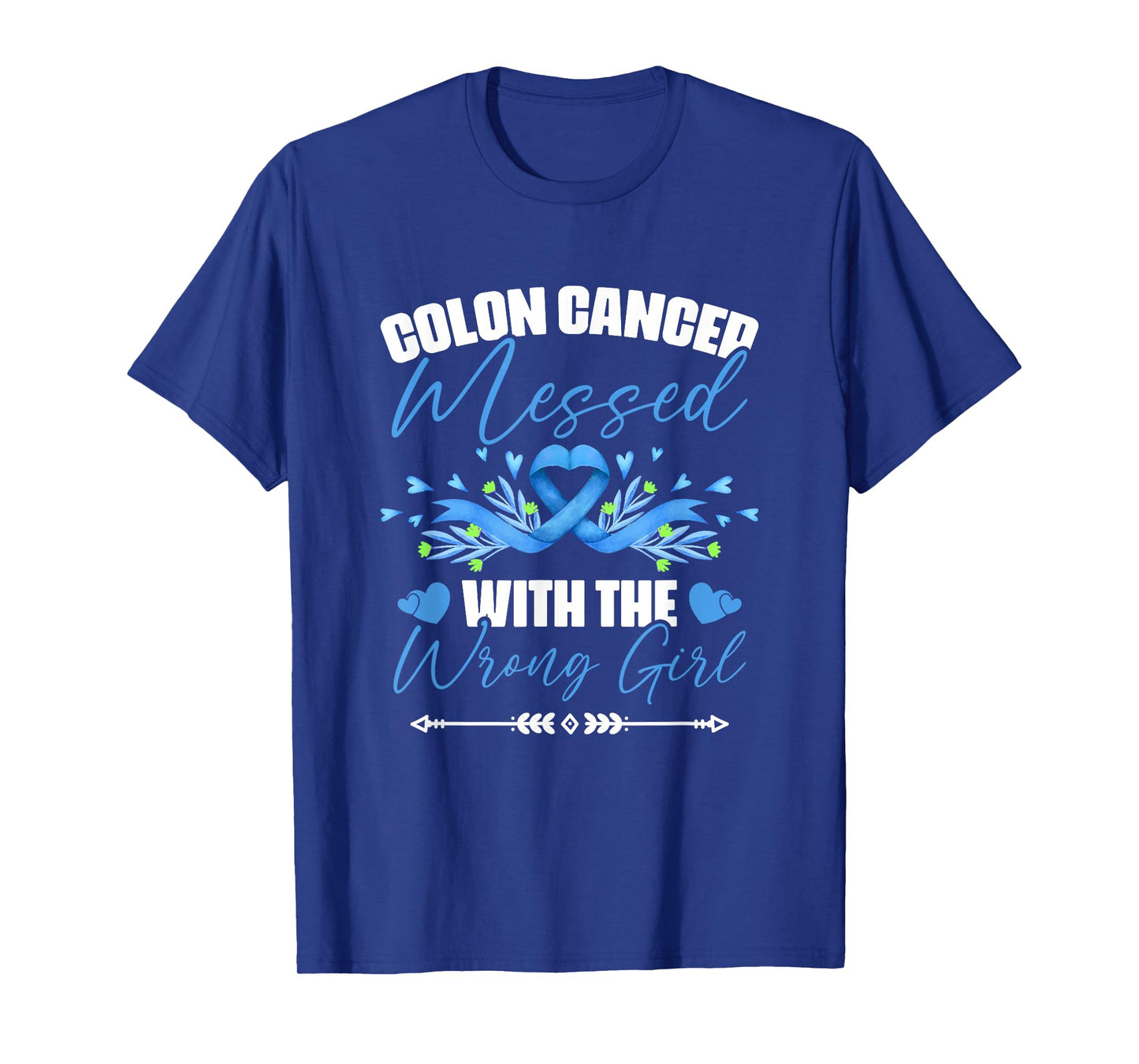 Blue Ribbon Colon Cancer Girl Survivor Colorectal Cancer T-Shirt