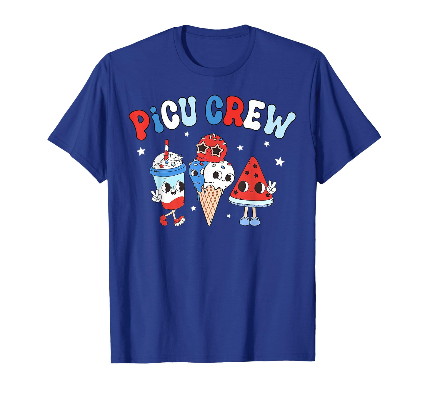 PICU Crew Pediatric Nurse Appreciation Patriotic 4th Of July T-Shirt for Women Men