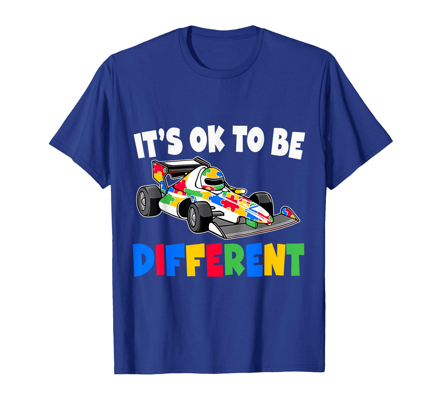 Racing Autism It'S Ok To Be Different Autism Race Car T-Shirt