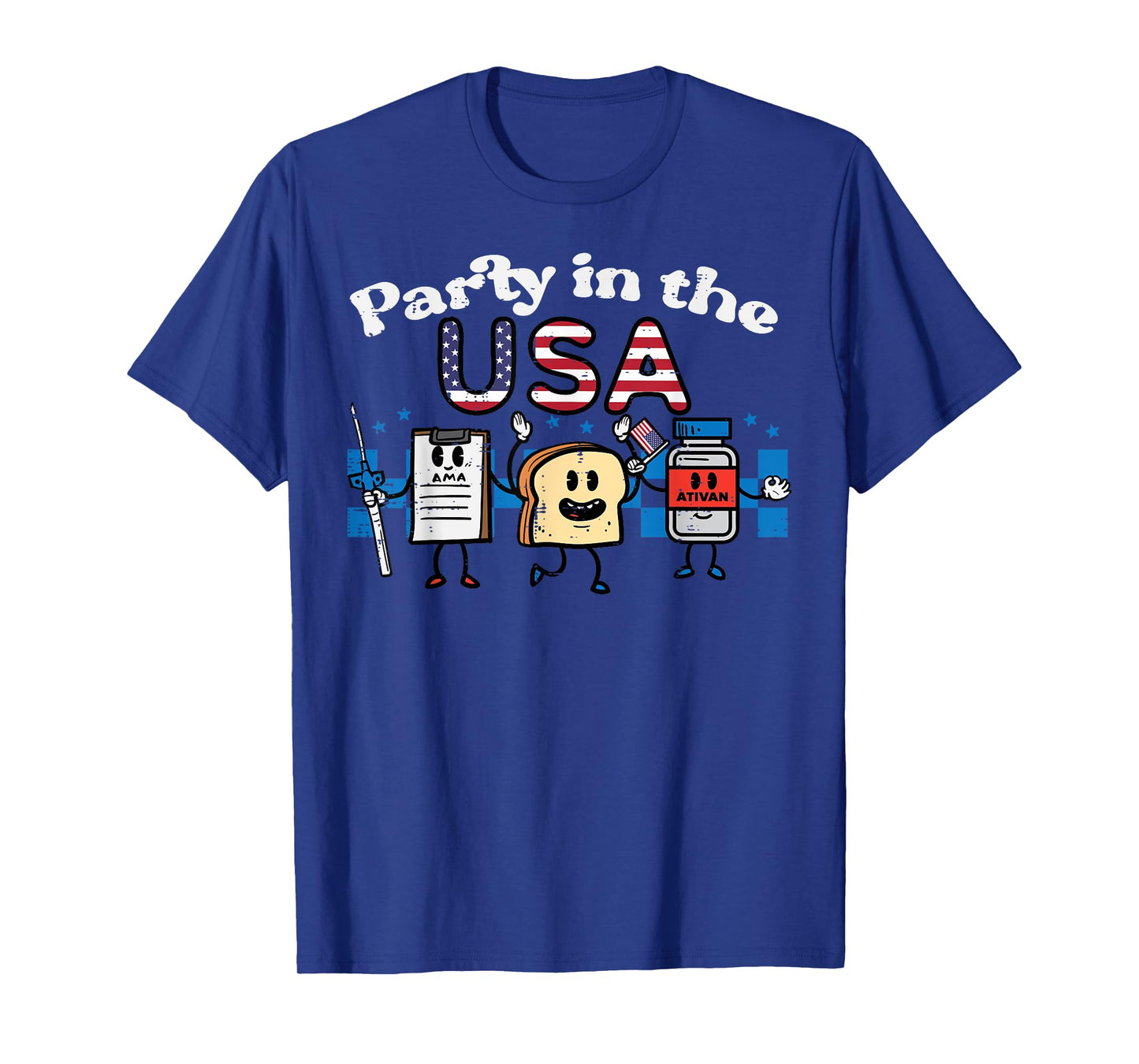 4th July Nurse Party USA Ativan Scrub Top Patriot Women Men T-Shirt