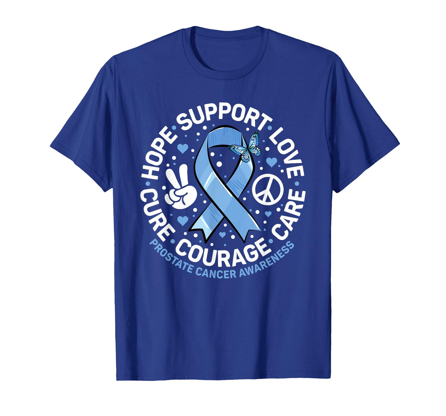 Prostate Cancer Awareness Support Squad Light Blue Ribbon T-Shirt
