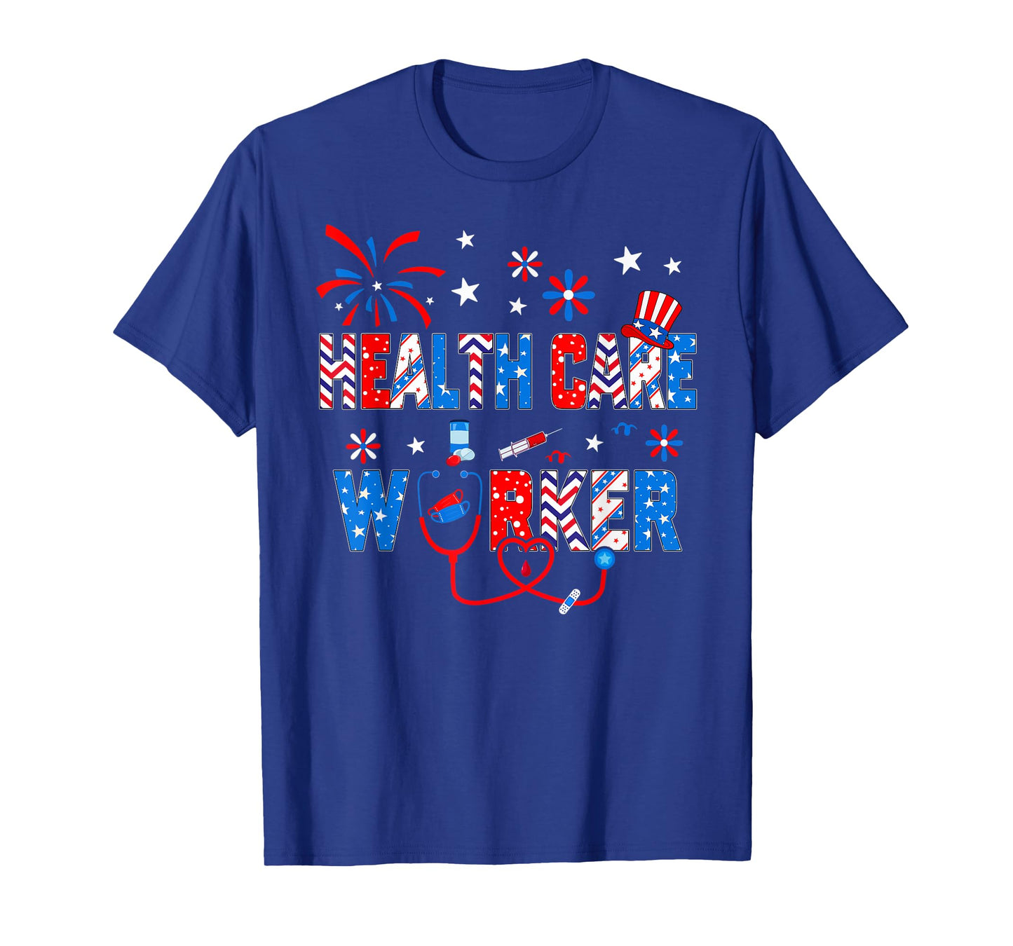 4th Of July For Women Stethoscope Health Care Worker Nurse T-Shirt
