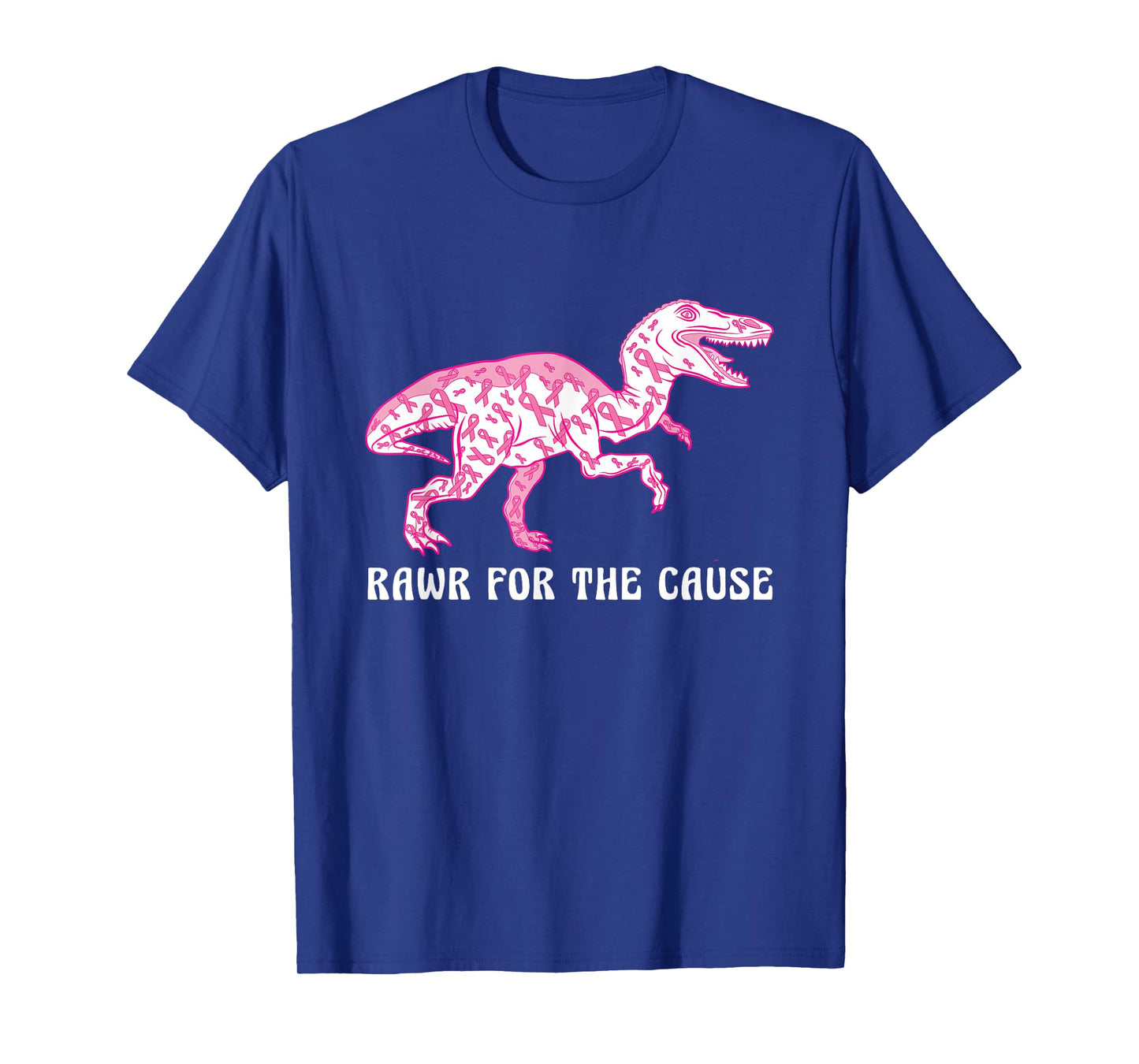 Dinosaur Pink Ribbon Breast Cancer Awareness Month Warrior T-Shirt