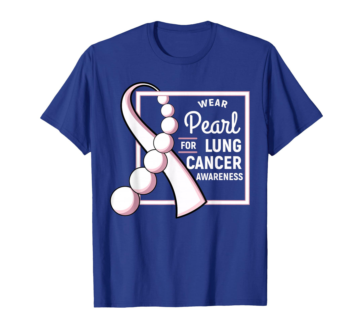 Cute Lung Cancer Awareness Tees Unisex Adult Lung Cancer Awareness T-Shirt Black Pearl Ribbon Chemo Gift T-Shirt Small Classic Fit Short Sleeve