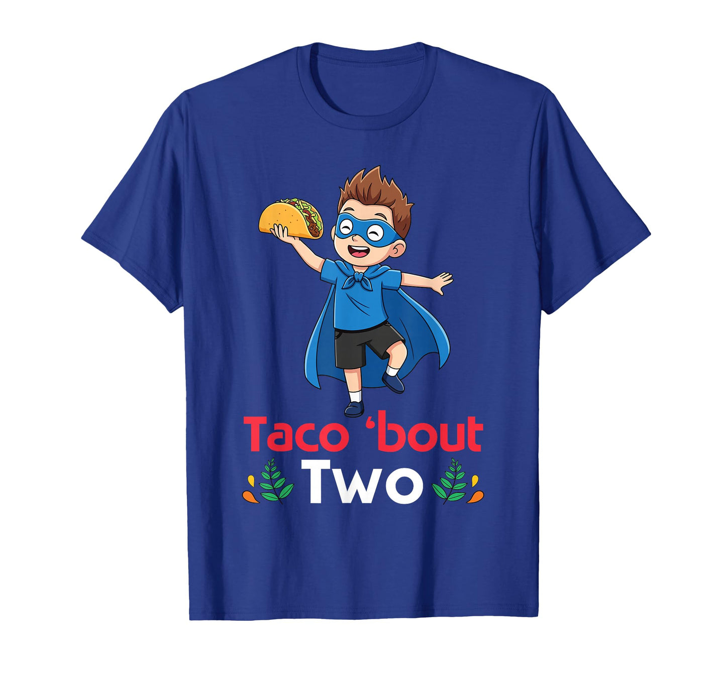 Cute Boy with Tacos Happy Birthday Taco Bout 2 Years Old T-Shirt