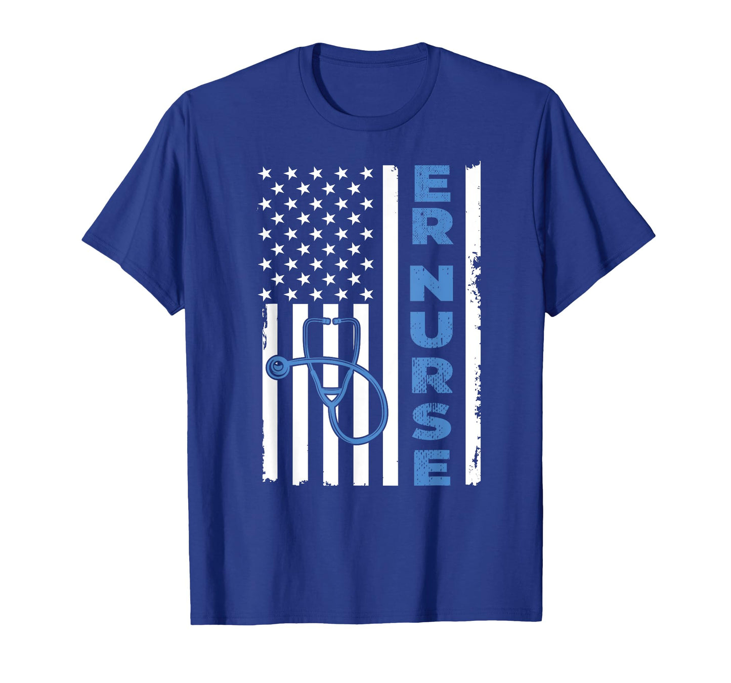 Patriotic ER Nurse Tee Retro American Flag 4th of July RN T-Shirt
