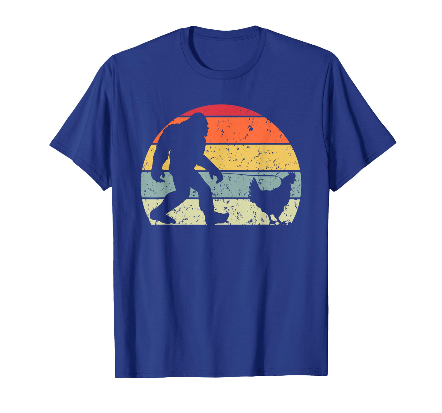 Funny Yeti Retro Vintage Sasquatch Bigfoot Walking Chicken T-Shirt