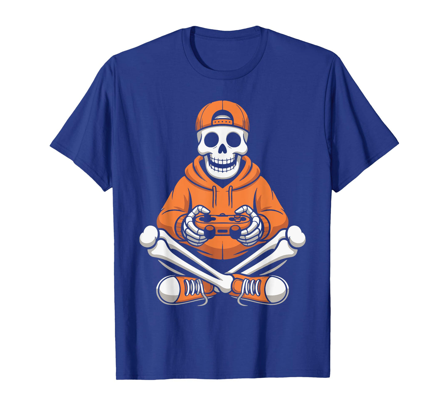 Spooky Skeleton Video Game Halloween Gaming Gamer Boys Men T-Shirt