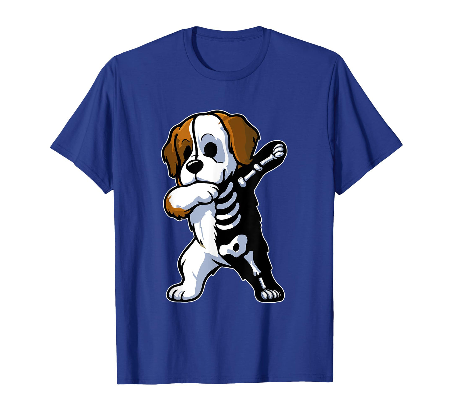 Dabbing St. Bernard Half Skeleton Halloween Costume Owner T-Shirt