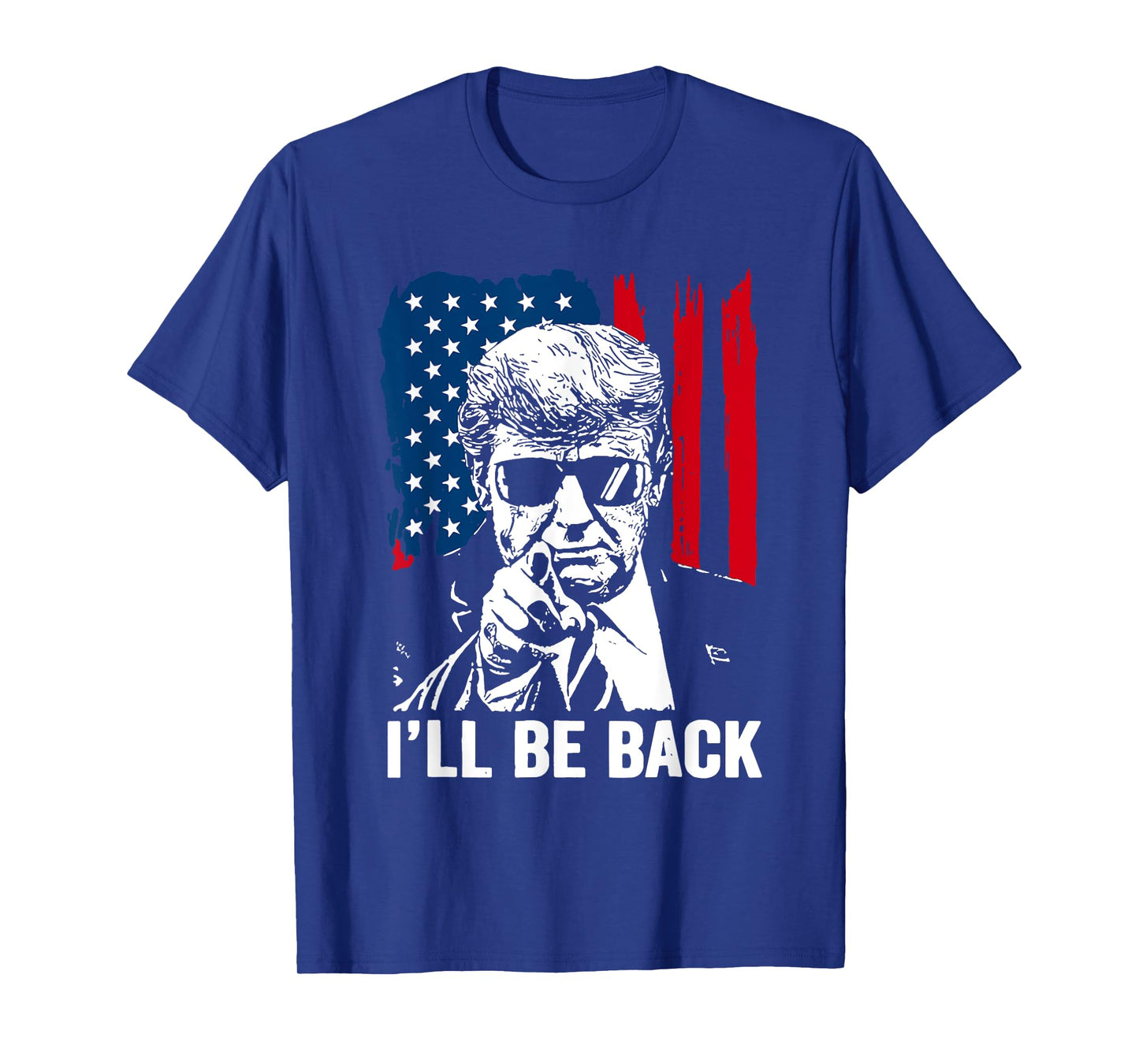 Vintage I'll Be USA Back Trump American Flag For Men Women T-Shirt