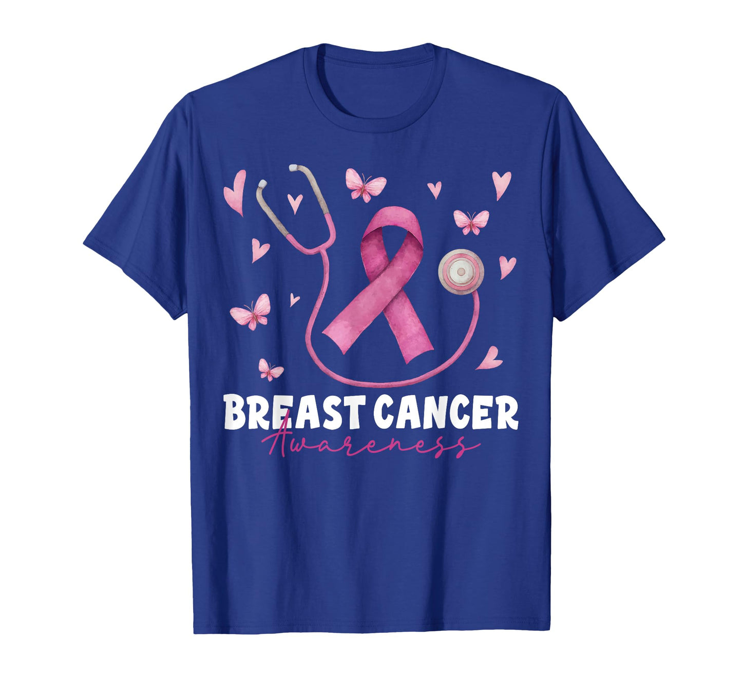 Breast Cancer Awareness Pink Stethoscope Nurse Medical Women T-Shirt