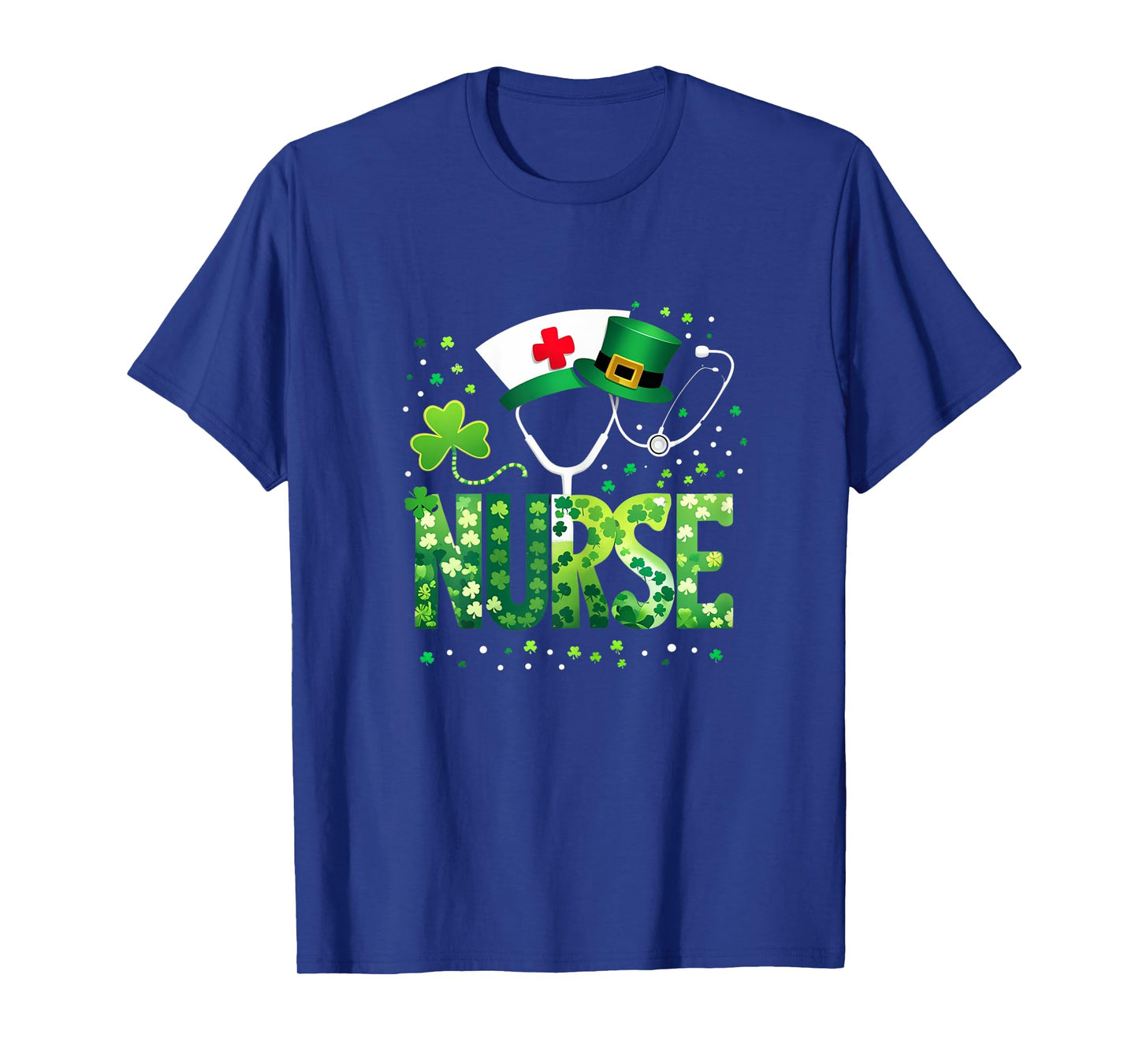 Irish Nurse Stethoscope St Patricks Day Lucky Nurse Shamrock T-Shirt