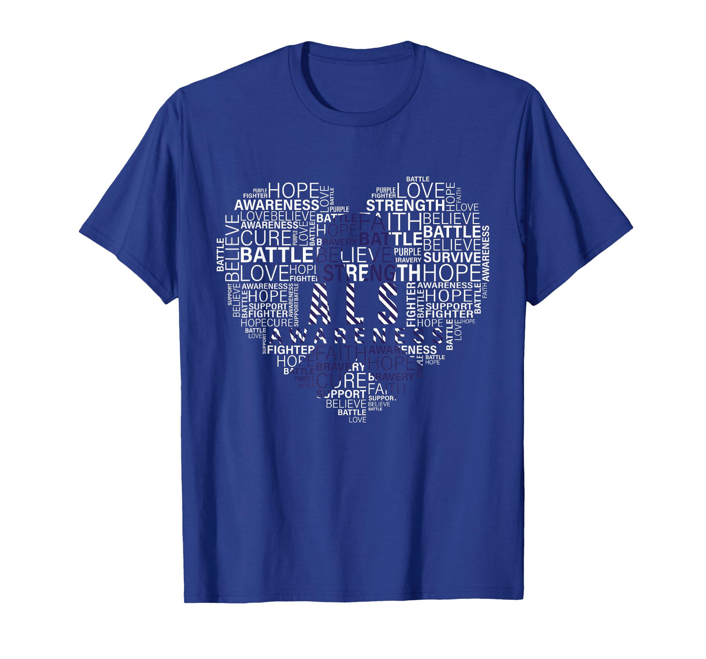 ALS awareness words cloud heart support proud ALS warrior T-Shirt