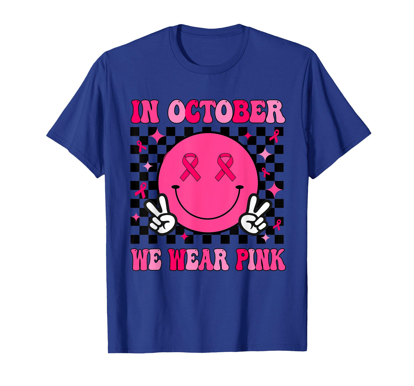 In October We Wear Pink Ribbon Breast Cancer Awareness T-Shirt