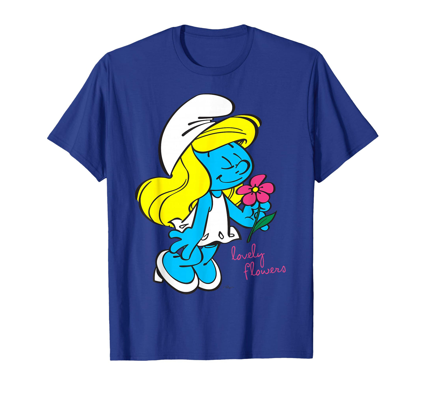 The Smurfs Smurfette Character Flowers Blooming Smurfy Fan T-Shirt