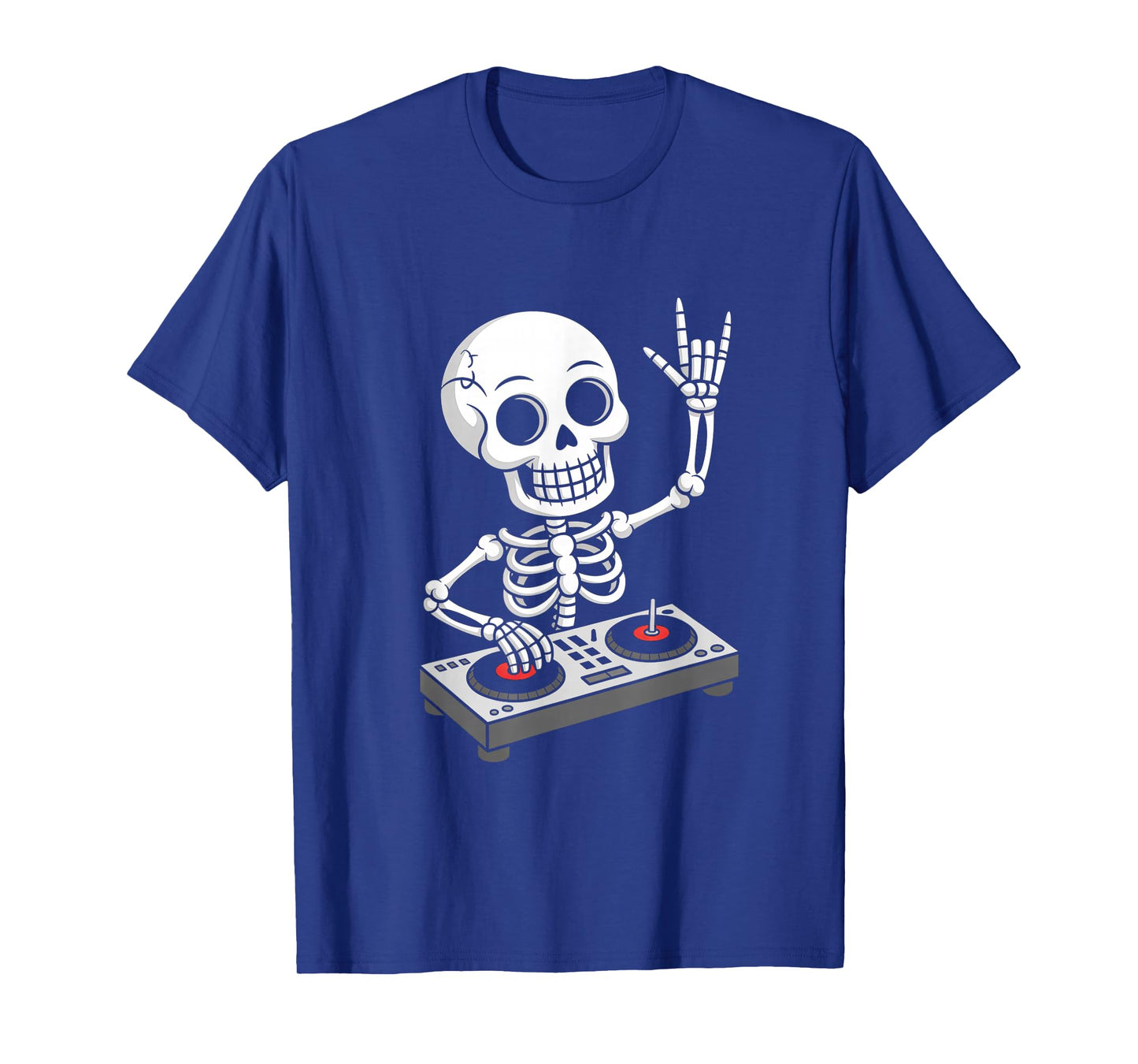 Skeleton DJ on Turntables EDM Synthesizer Rave Music Ghost T-Shirt
