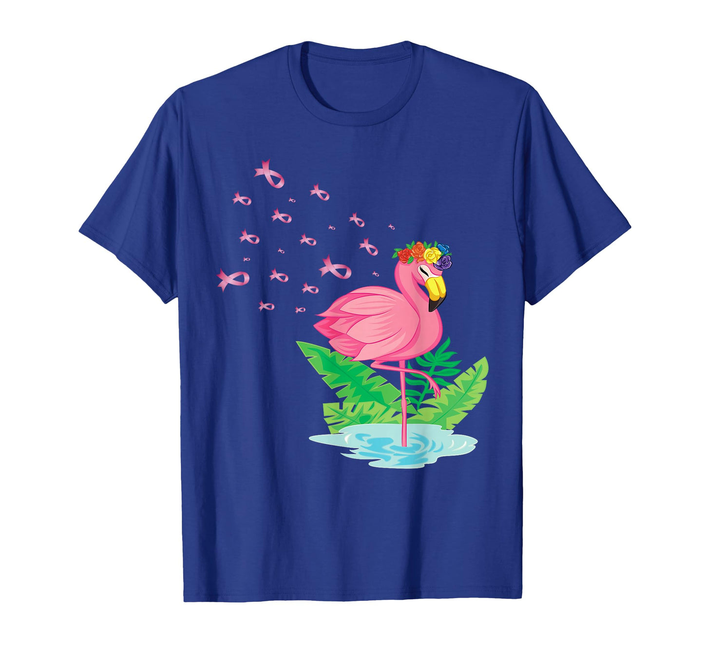 Breast Cancer Pink Flamingo Ribbon Recovery T-Shirt