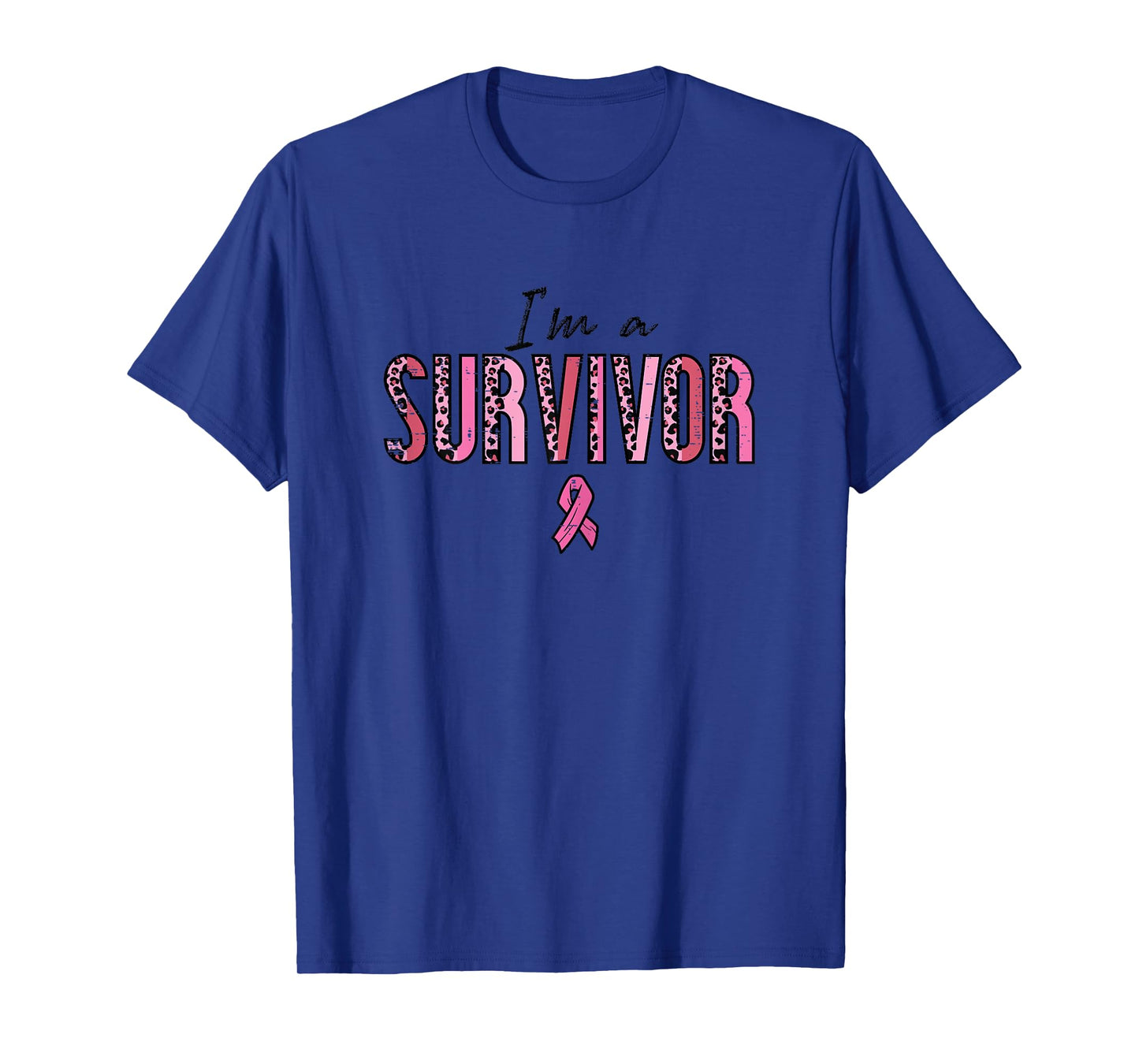 Im A Survivor Leopard Retro Breast Cancer Awareness Women T-Shirt