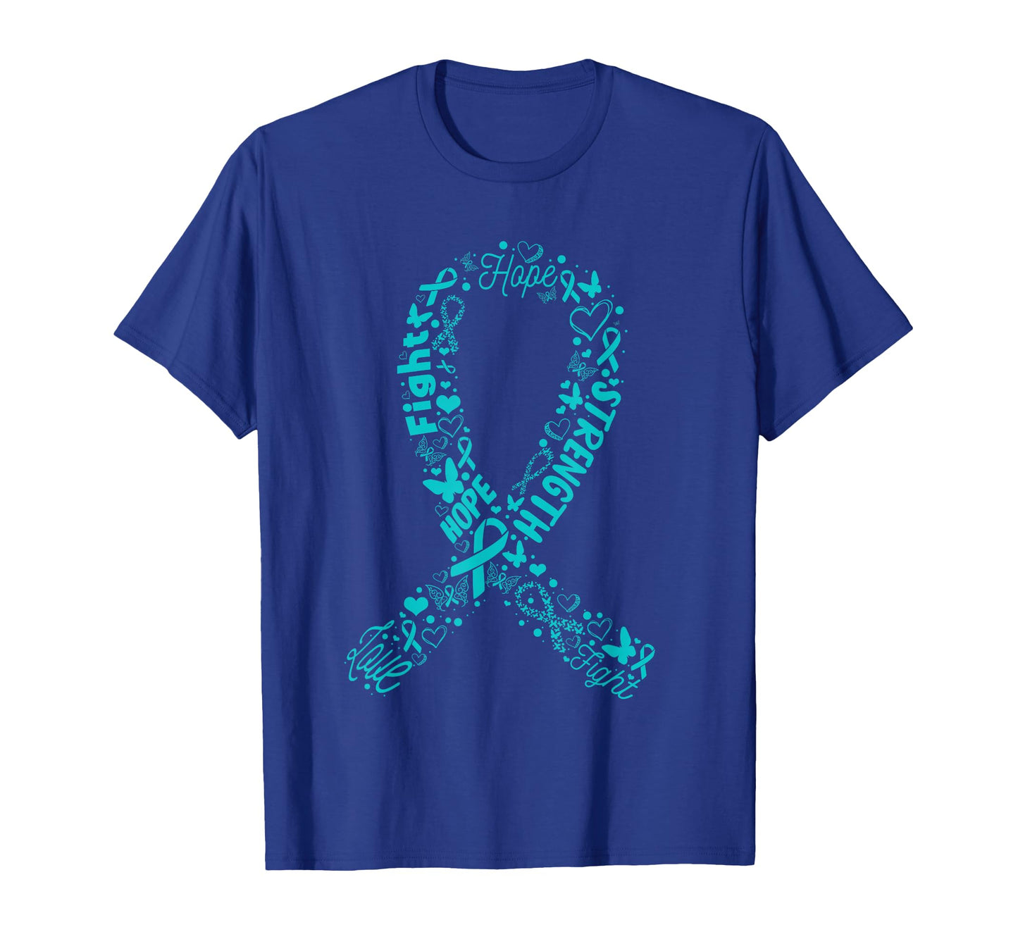 Ovarian Cancer Teal Awareness Ribbon Mother's Day T-Shirt