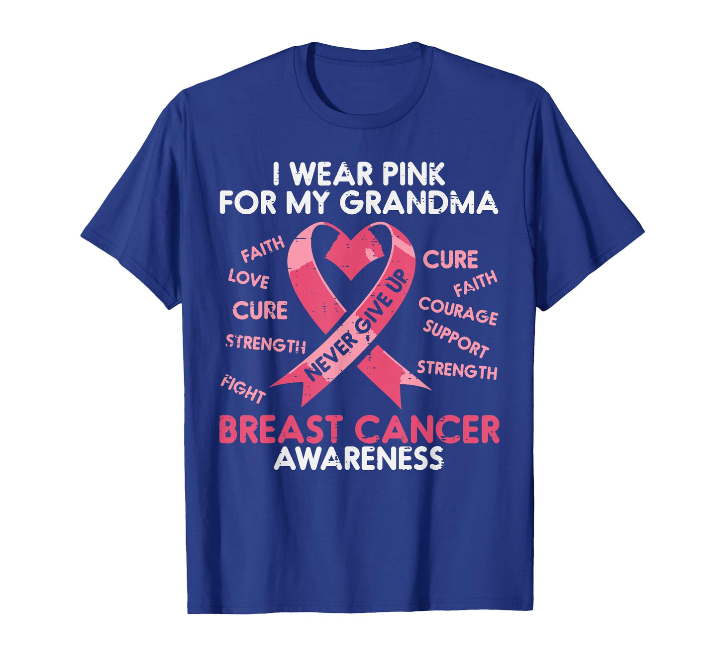 Breast Cancer Ribbon Pink Grandma Awareness Women Men Kids T-Shirt