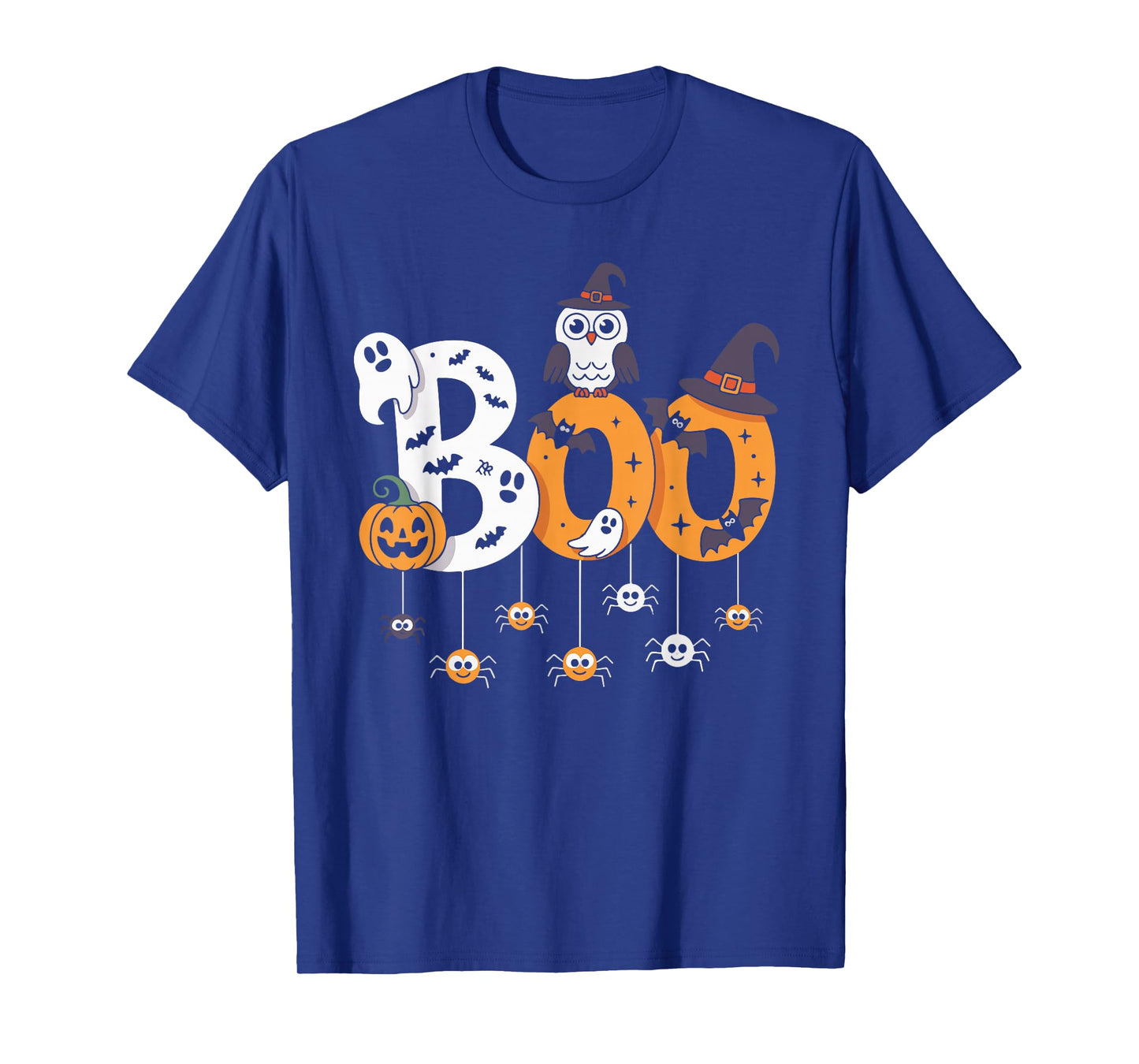 Halloween Boo Owl with Witch Hat Spiders summerween T-Shirt