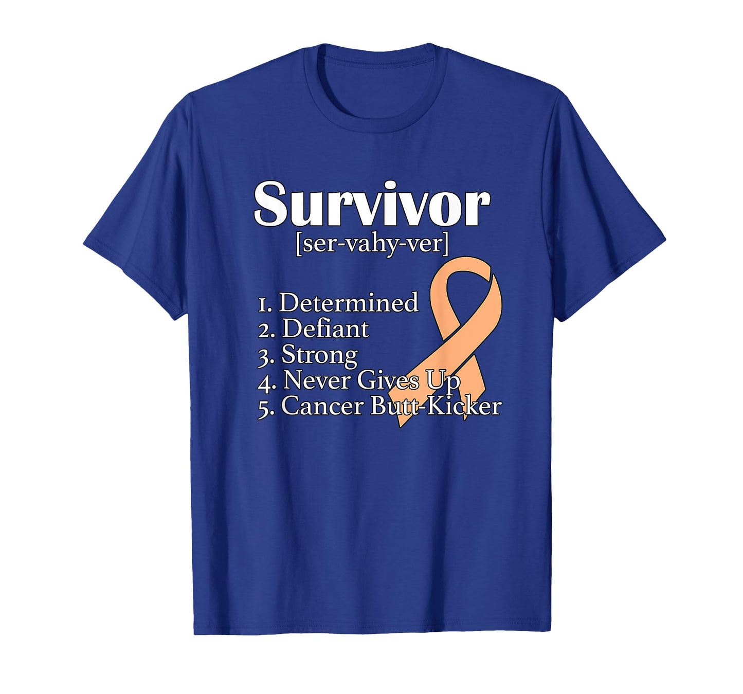 Uterine Cancer Survivor Gift Definition Peach Ribbon Novelty T-Shirt