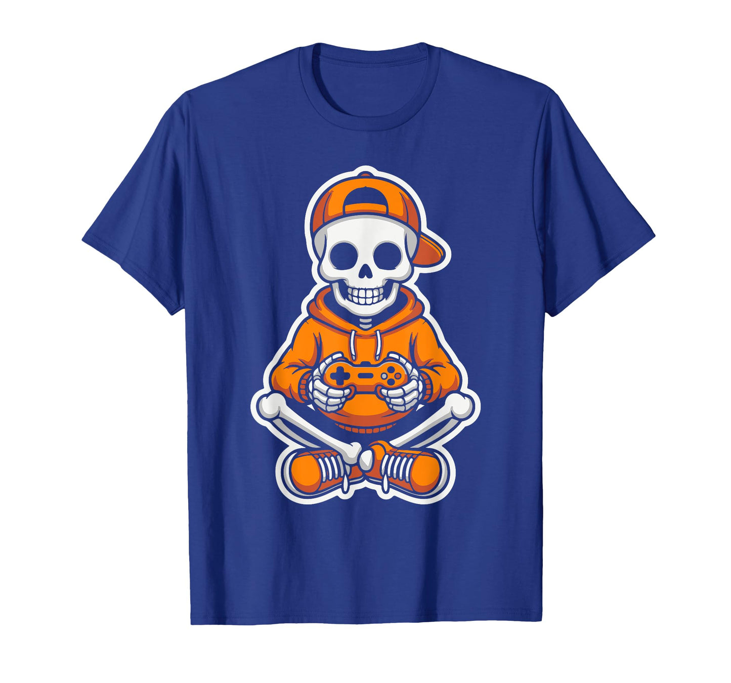 Retro Skeleton Gamer Funny Halloween Boys Kids Video Outfit T-Shirt