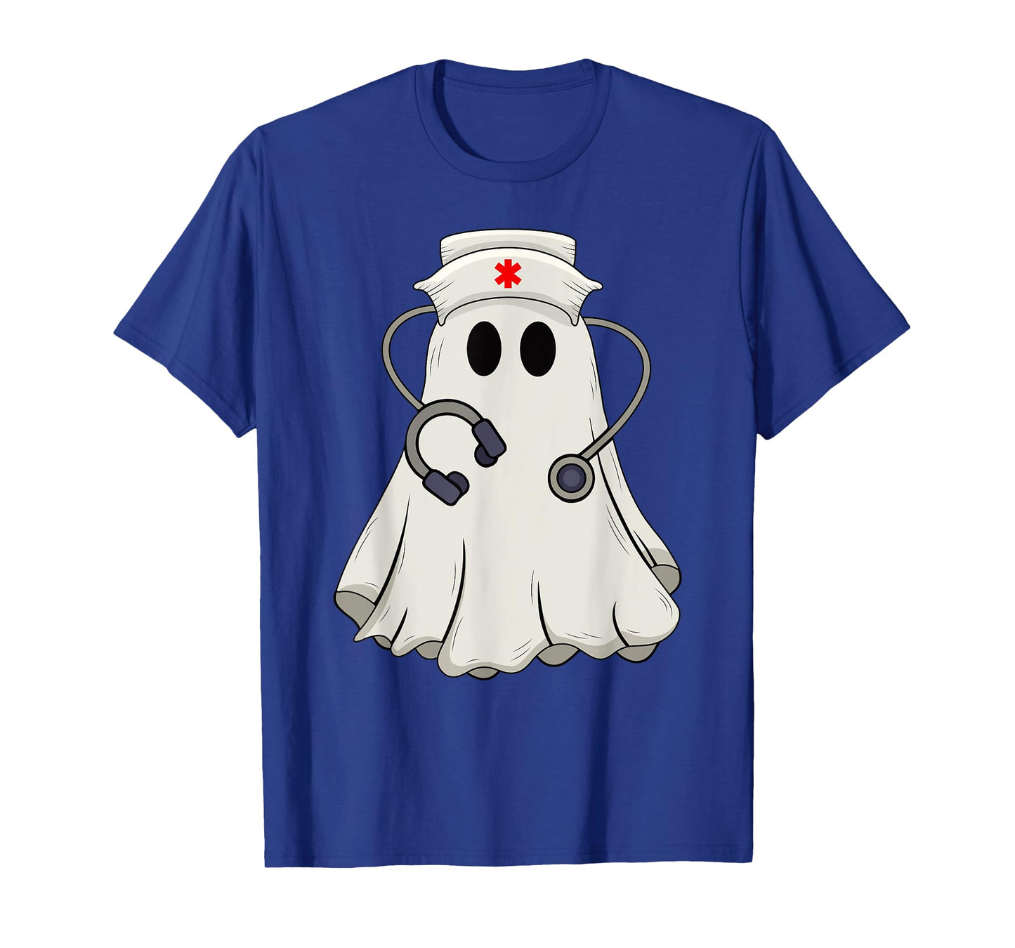 Funny Boo Ghost Nurse Halloween Costume Scrub Top Nursing T-Shirt