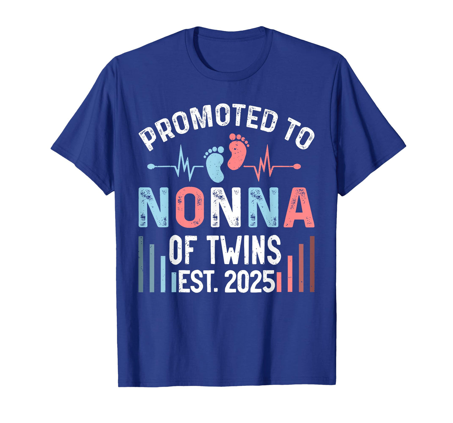 Promoted To Nonna Of Twins Est 2025 Twin Baby Shower T-Shirt