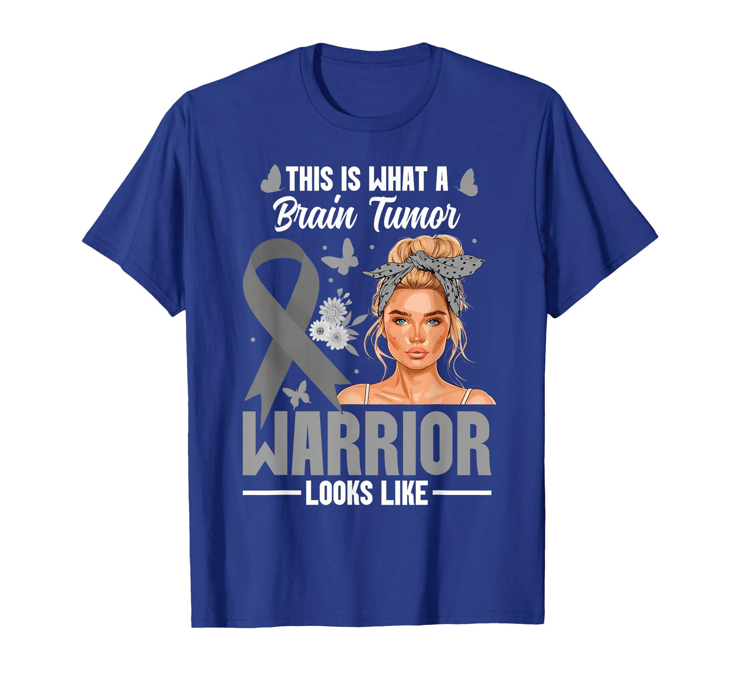 Glioblastoma Awareness Women Warrior Brain Tumor T-Shirt