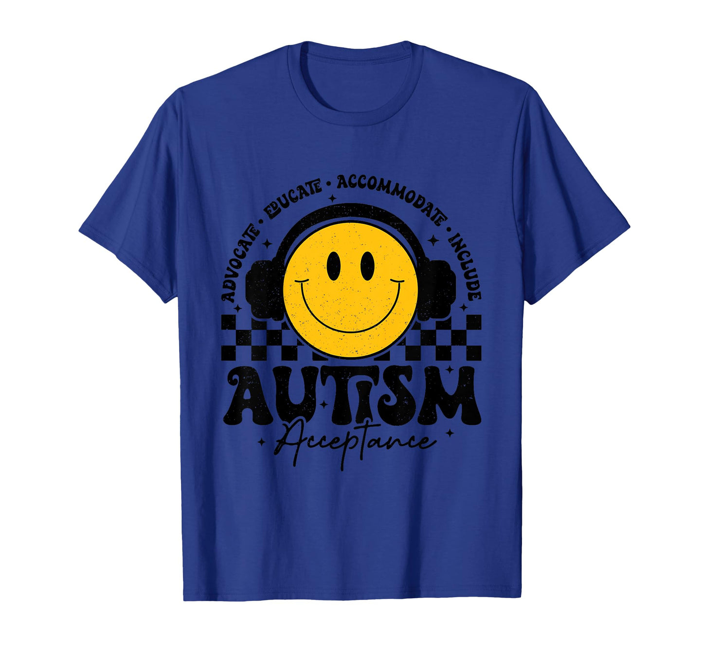 Autism Awareness Acceptance Smile Face Autistic Teacher Kids T-Shirt