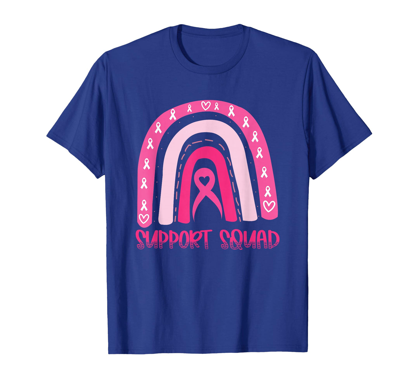 Support Squad Pink Rainbow Ribbon Breast Cancer Awareness T-Shirt
