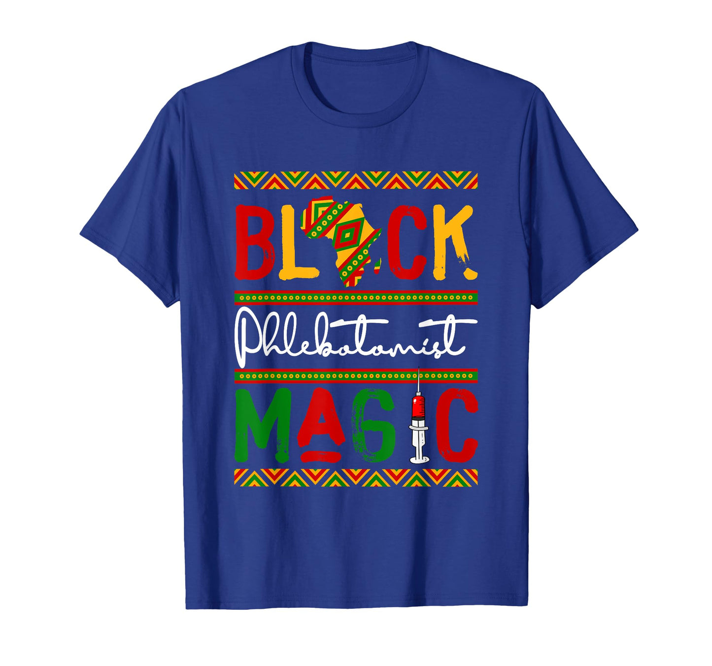 Black Costume Phlebotomist Proud Black History Month Afro T-Shirt