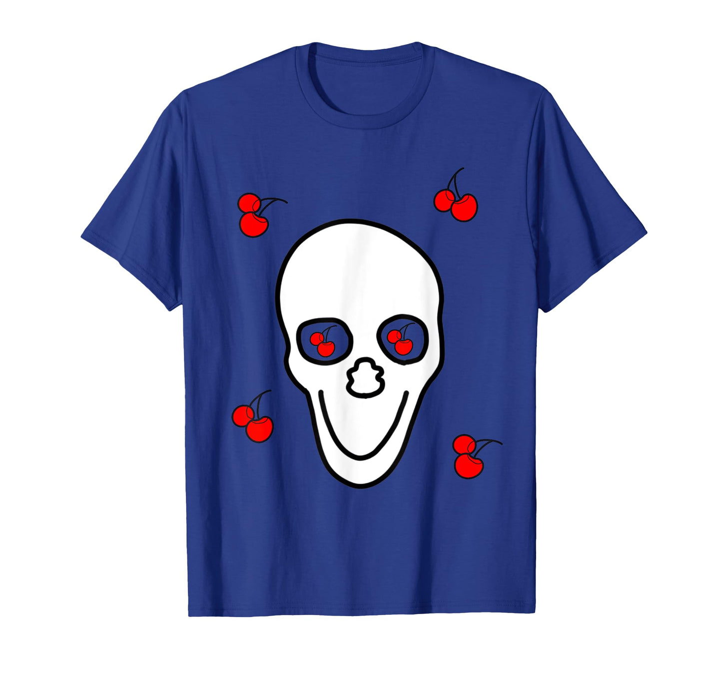 Cute Cherry Skeleton Halloween Hand Drawn T-Shirt