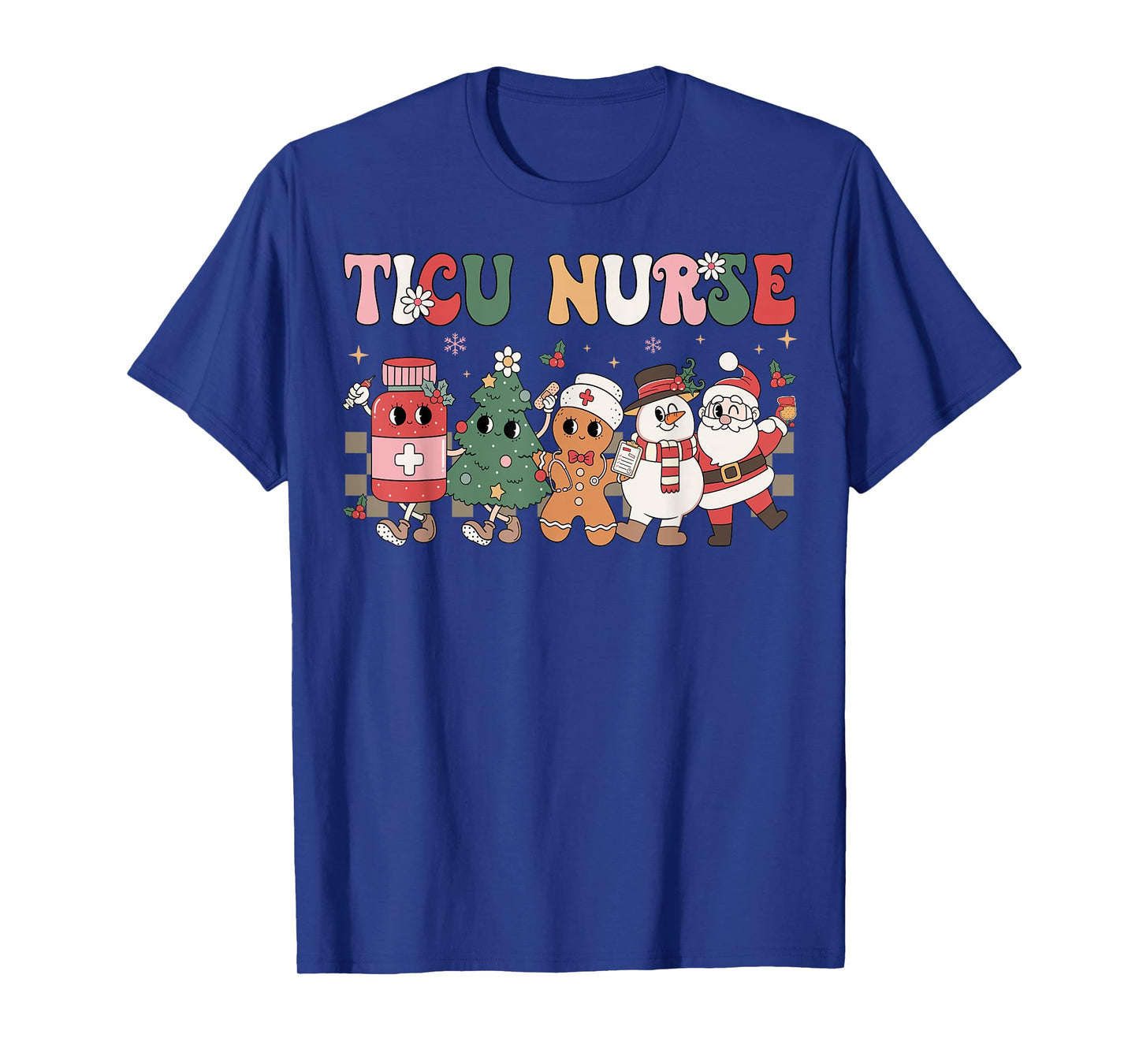Retro TICU Nurse Christmas Intensive Care Unit Nursing Group T-Shirt