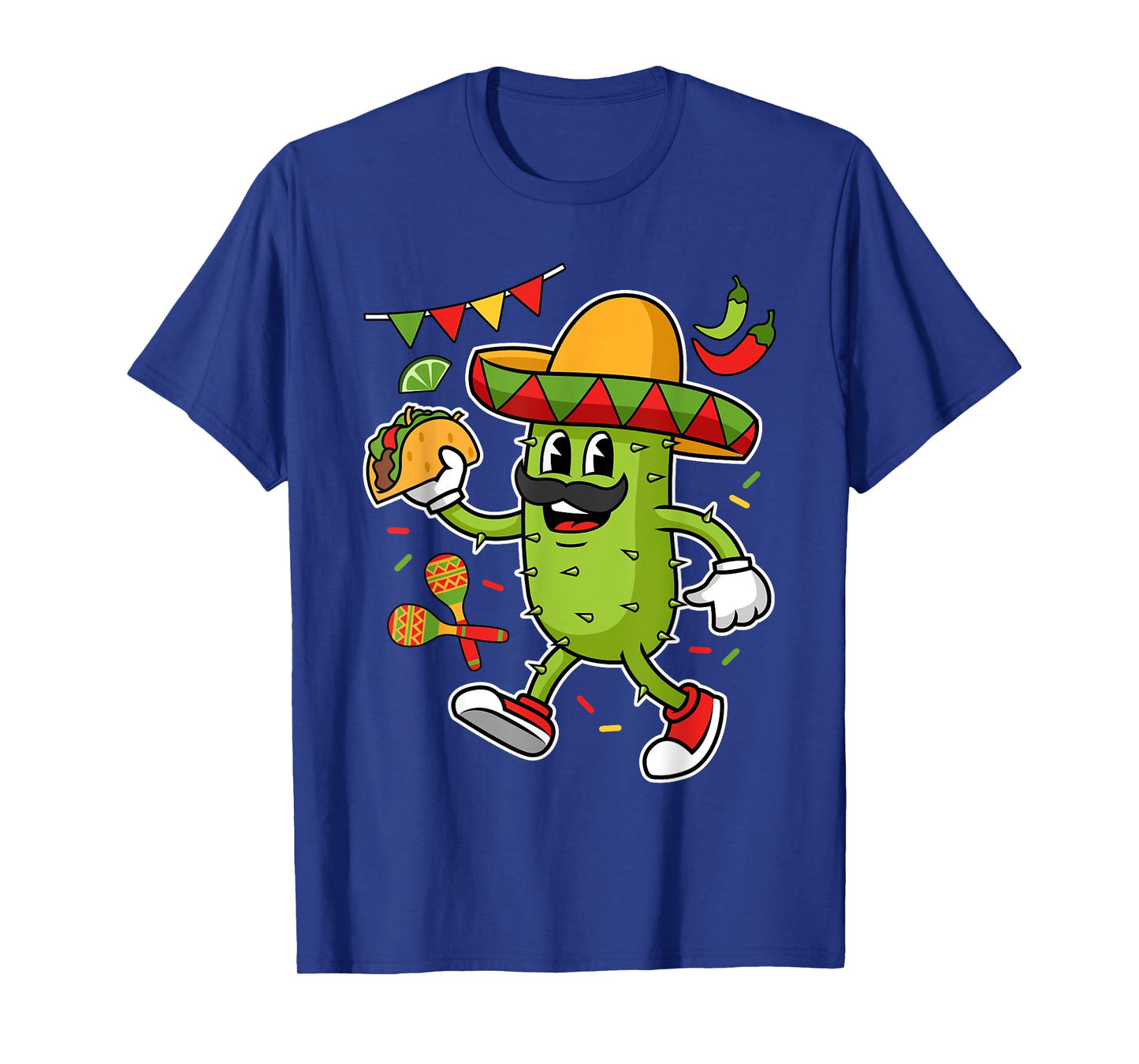 Mexico Maracas Sombrero Hat Tacos Cactus T-Shirt