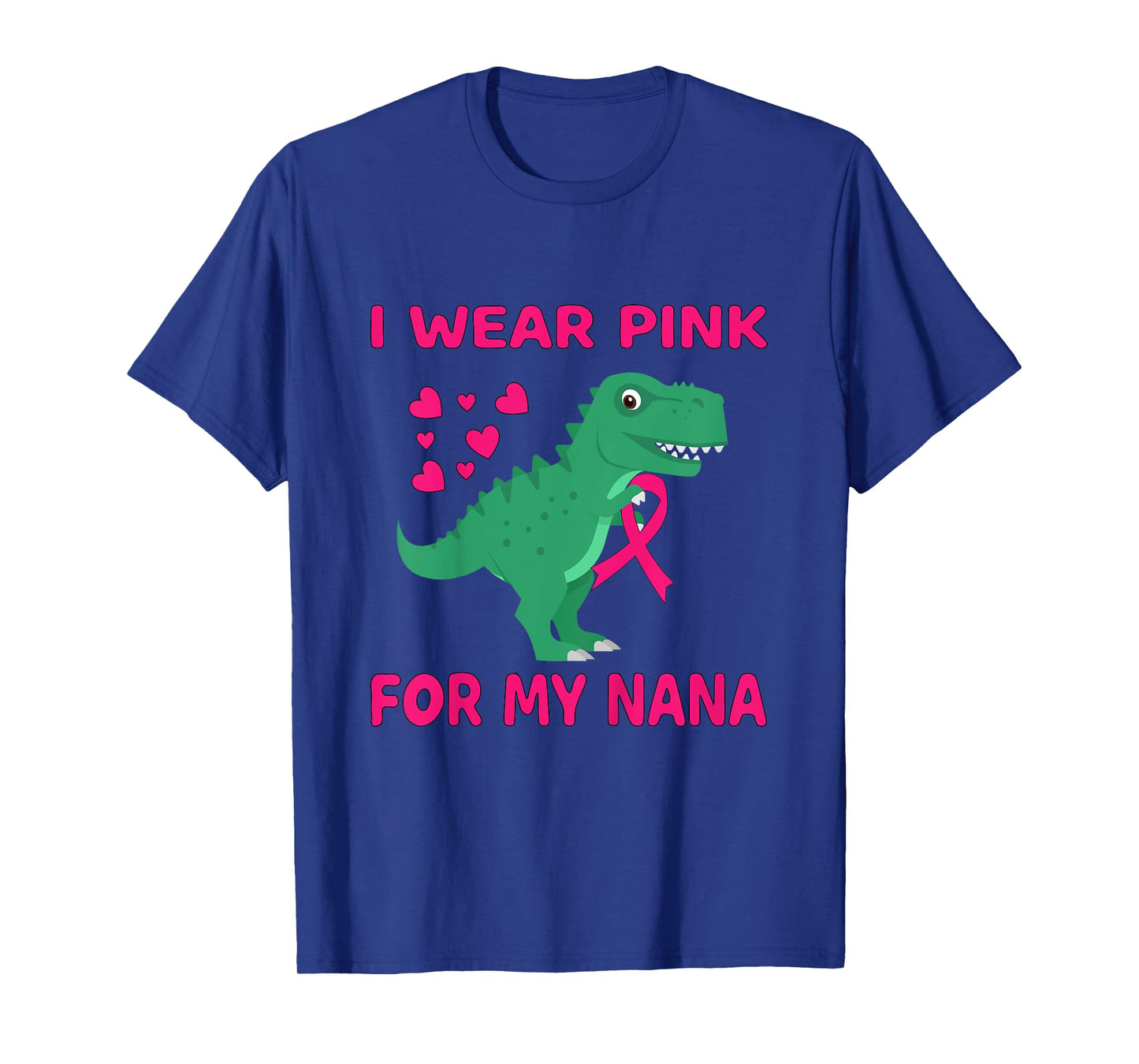 I wear Pink for my Nana Breast Cancer Trex Dino Kids Toddler T-Shirt