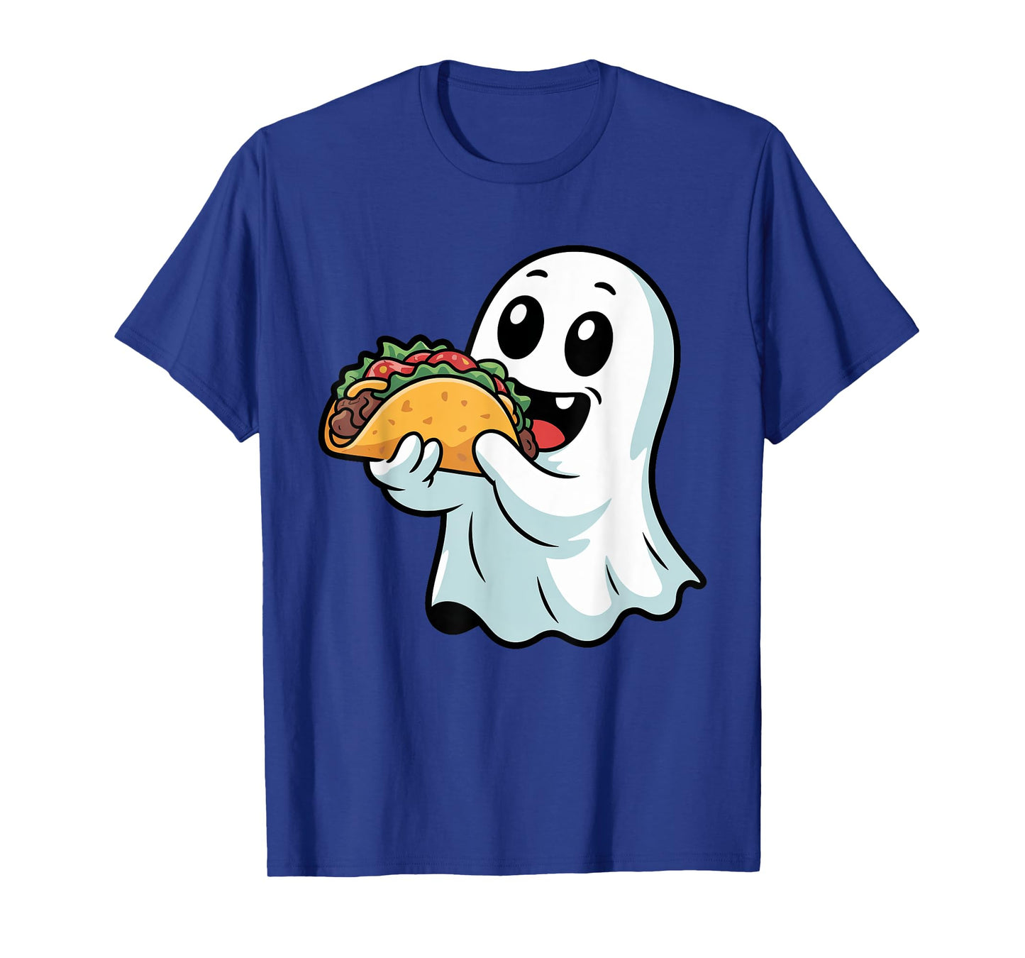 Halloween Boo Ghost Eating Tacos Kids Boys Trick or Treat T-Shirt